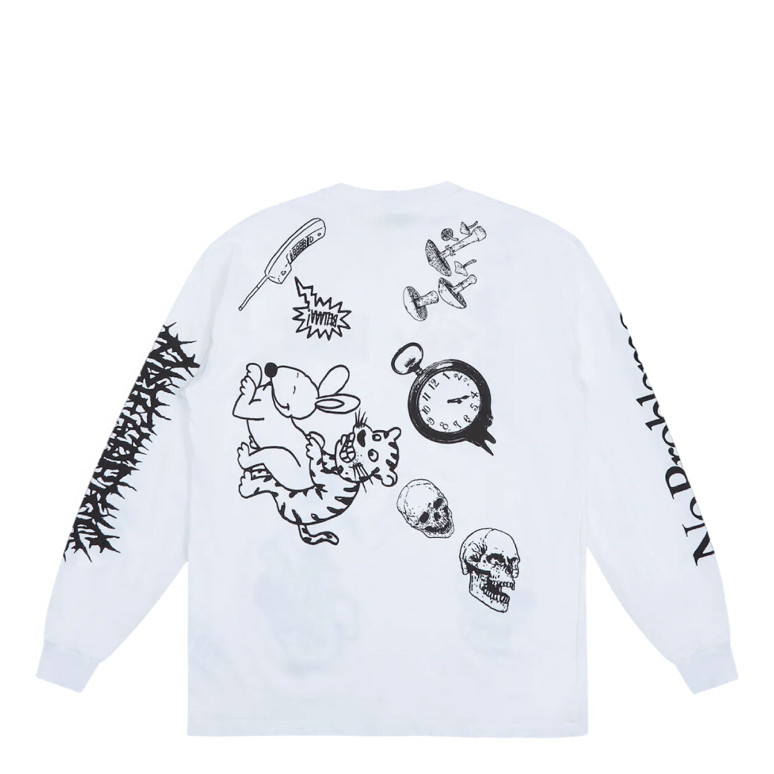 Graphic Mashup Ls Tee White