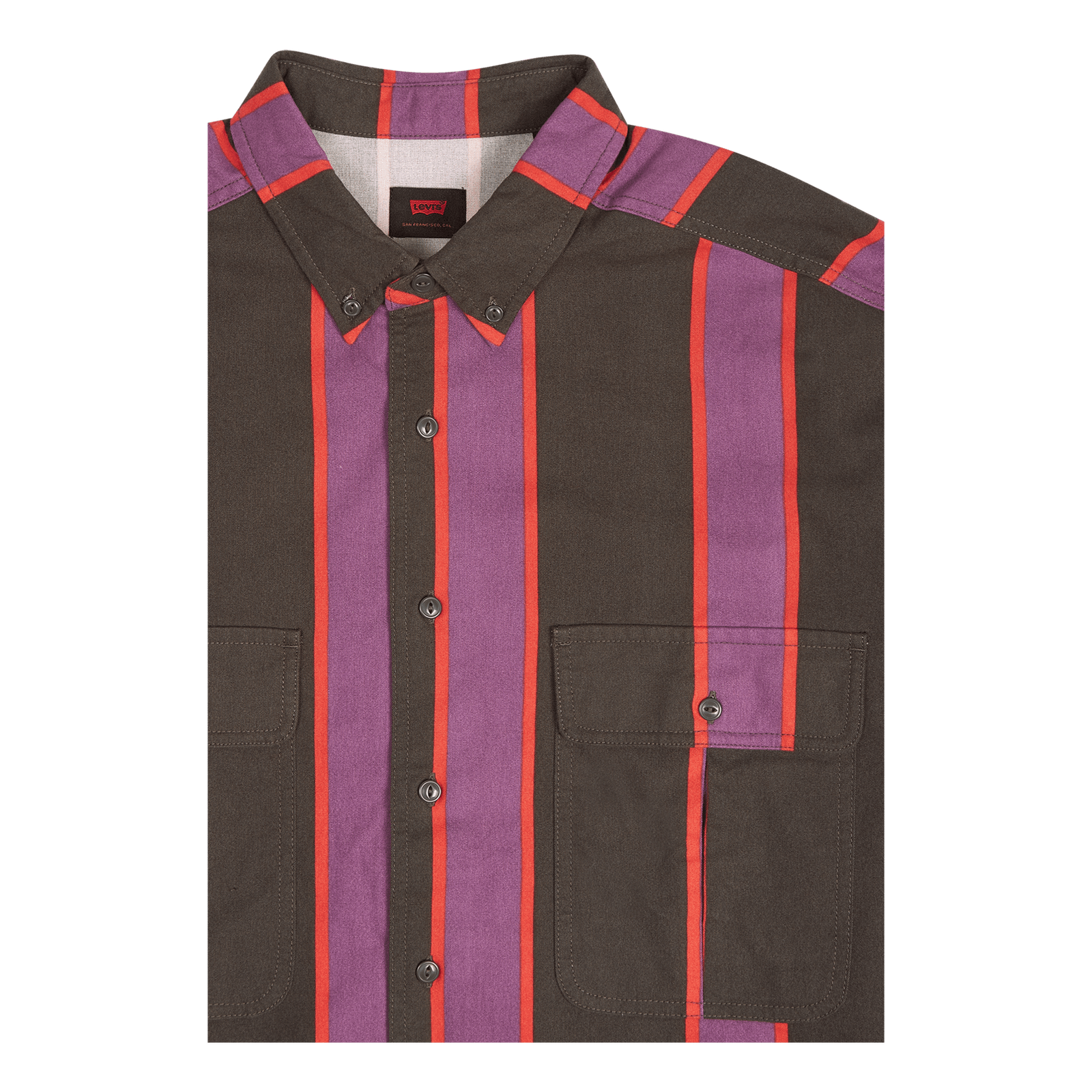 Skate L/s Woven Stripe Black