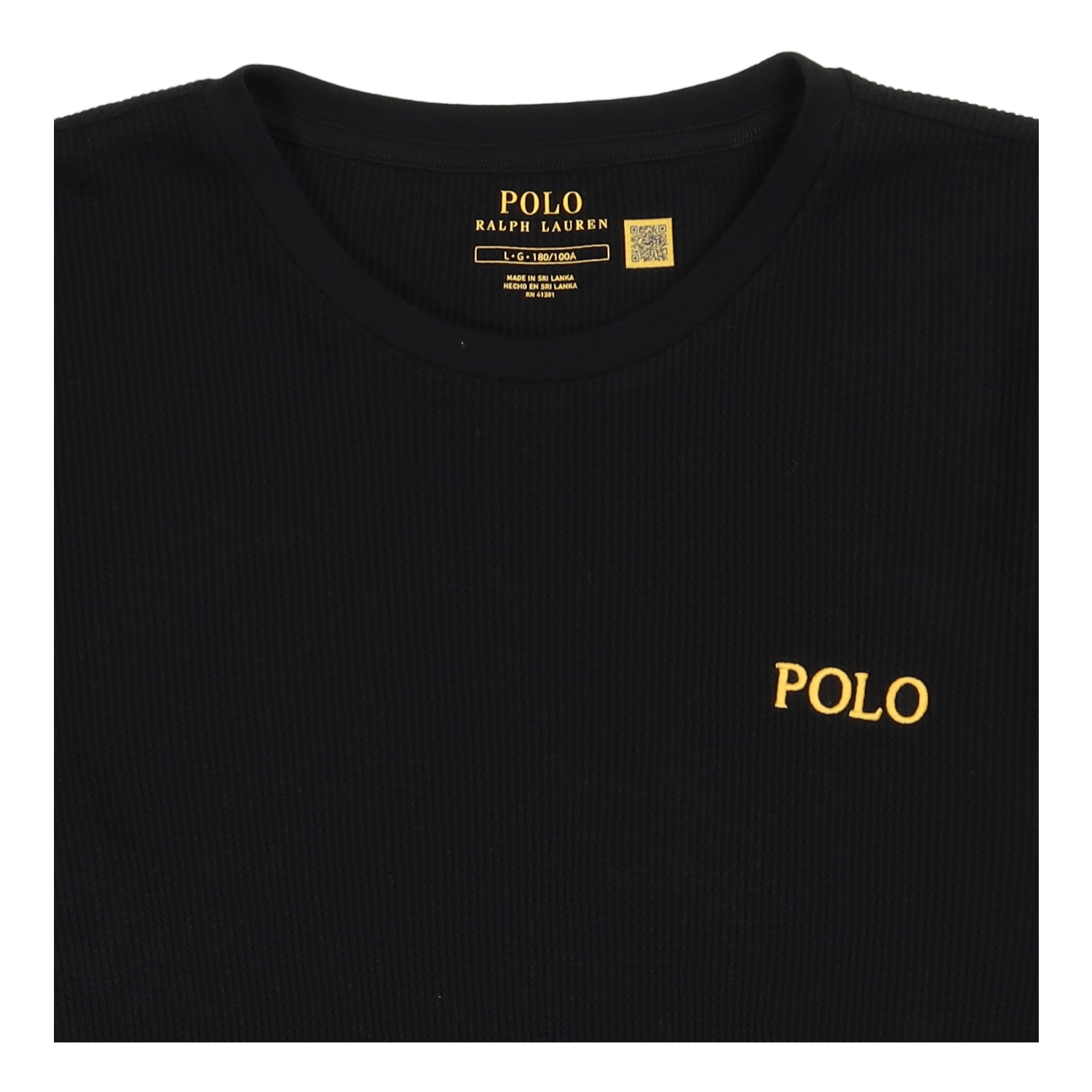 L/s Crew-crew-sleep Top Polo Black Gold Bugle Pp