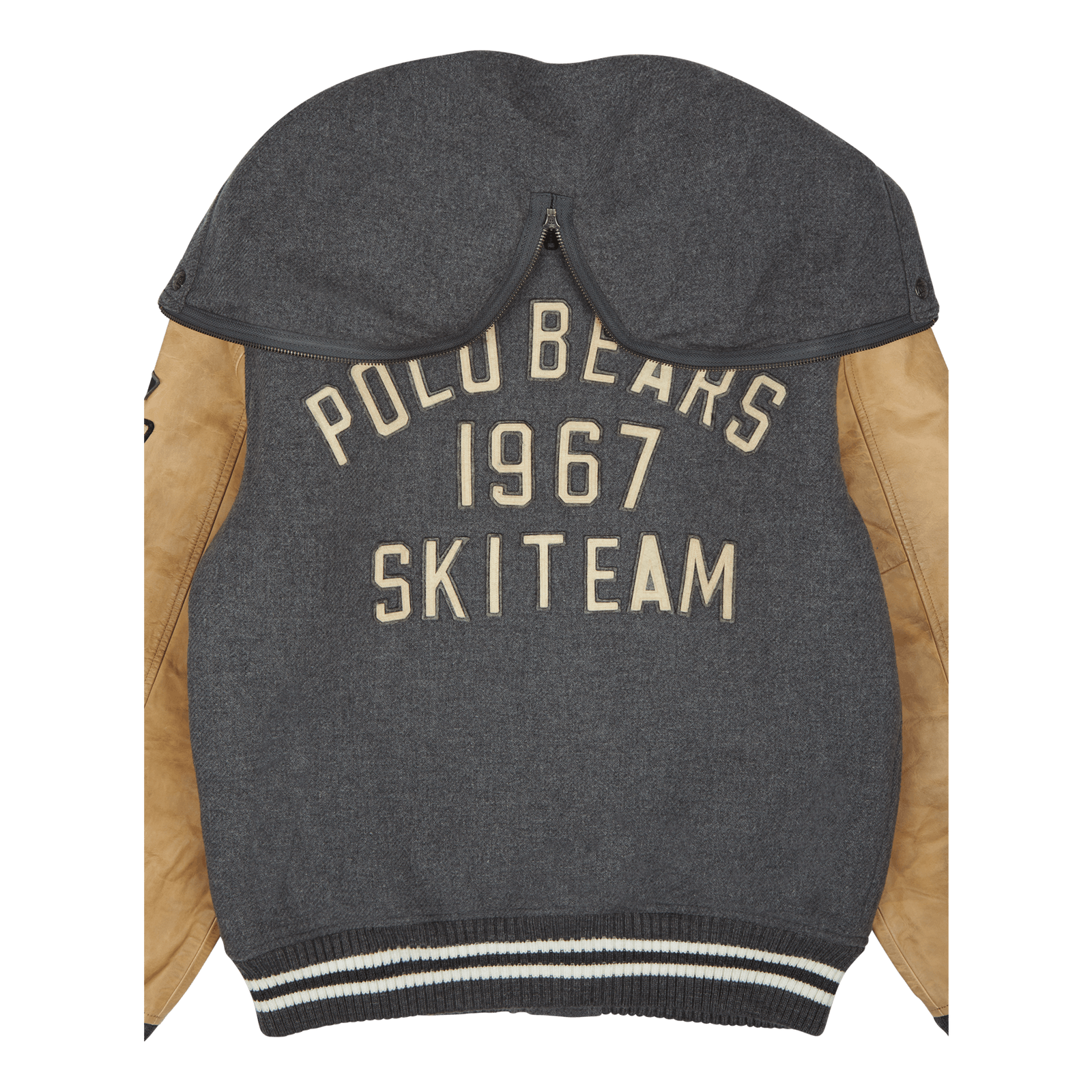 Letterman Wool Hooded Jacket Grey Heather