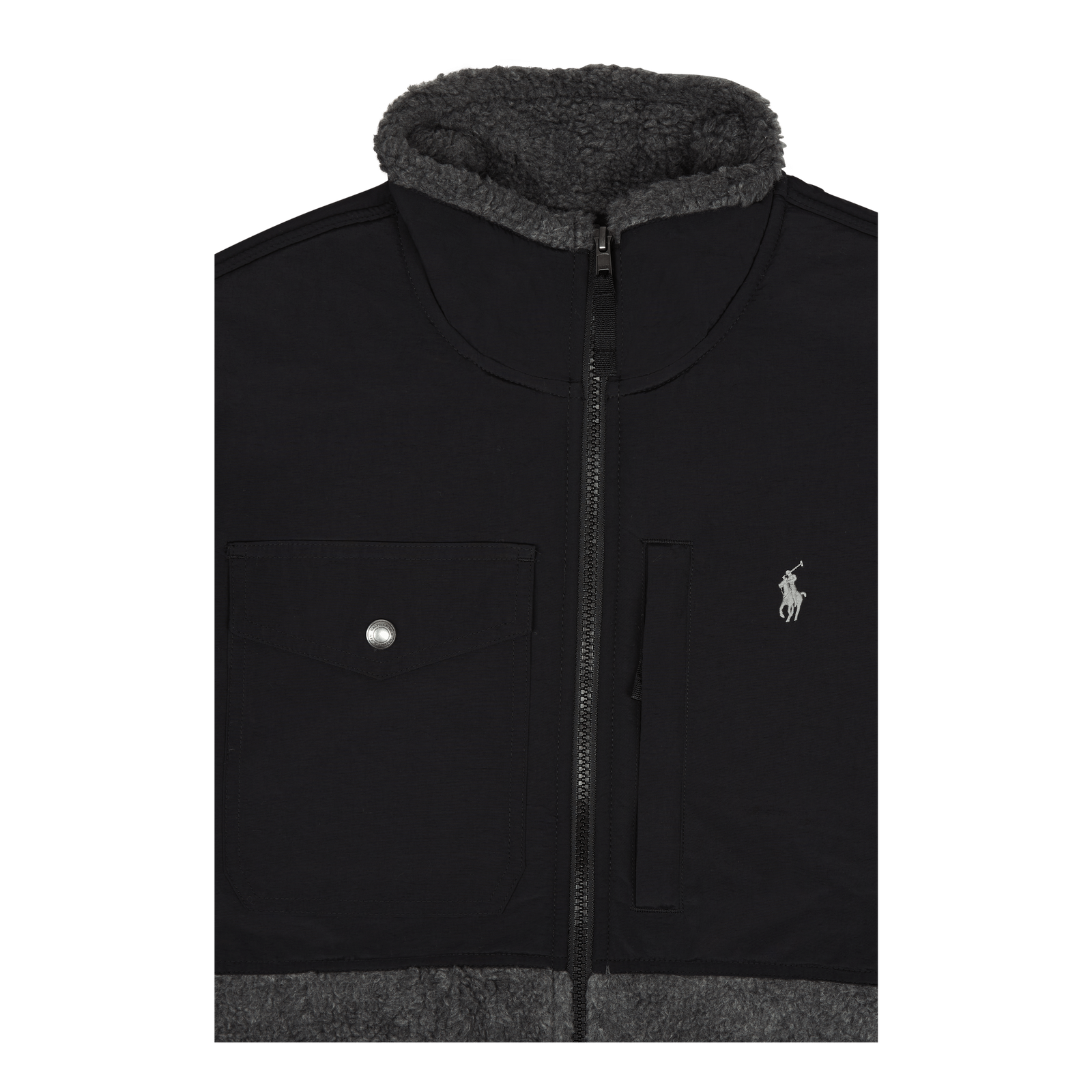 Wind-Blocking Hybrid Jacket Barclay Heather/Polo Black