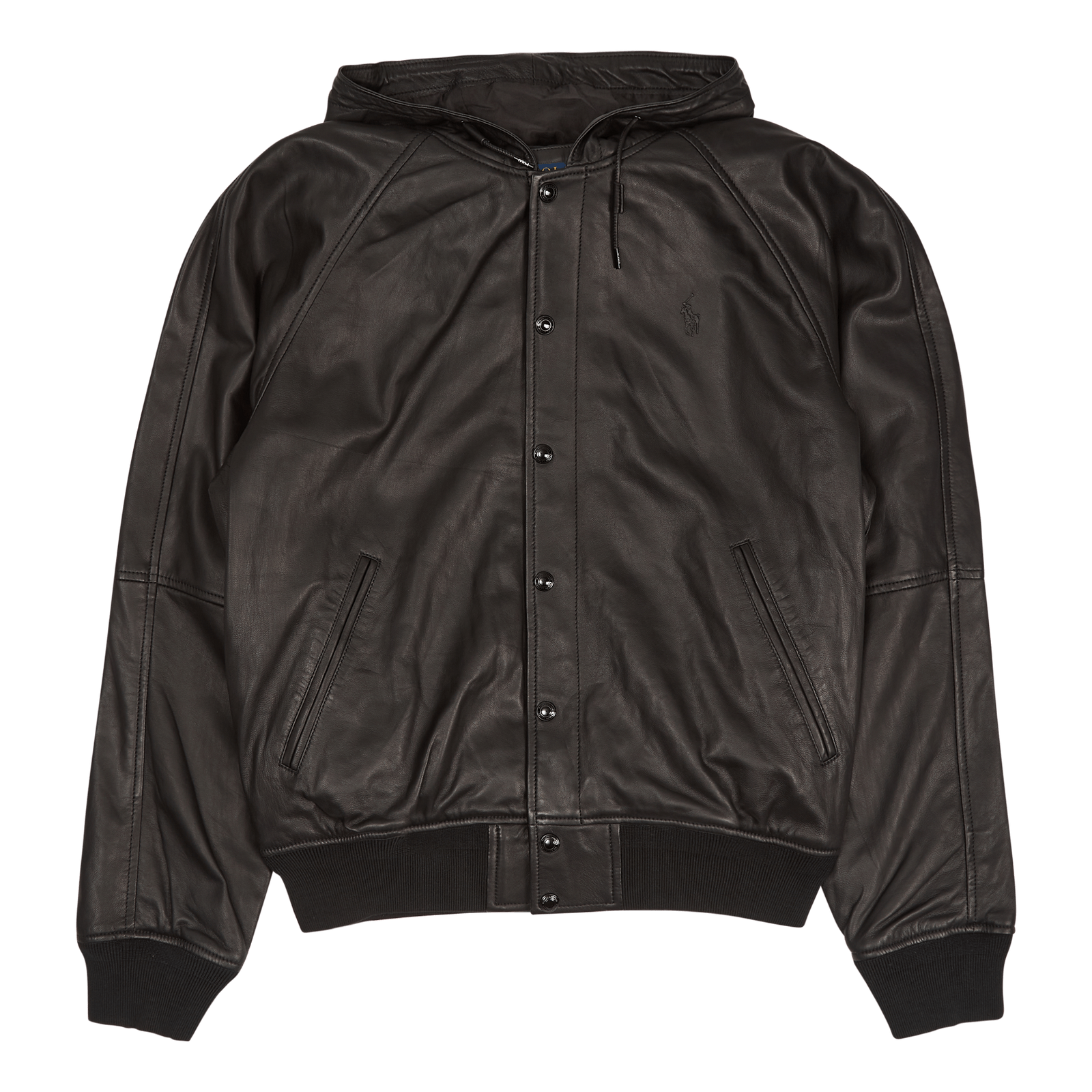 Hd Varsity-lined-bomber Polo Black