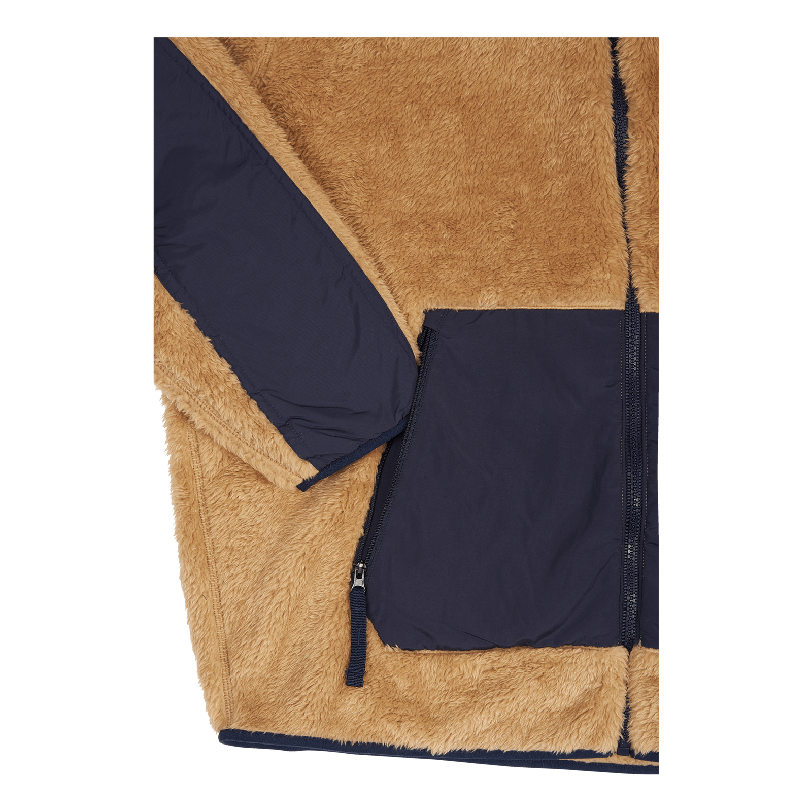 Pile Fleece Full-Zip Hoodie Vintage Khaki/Newport Navy