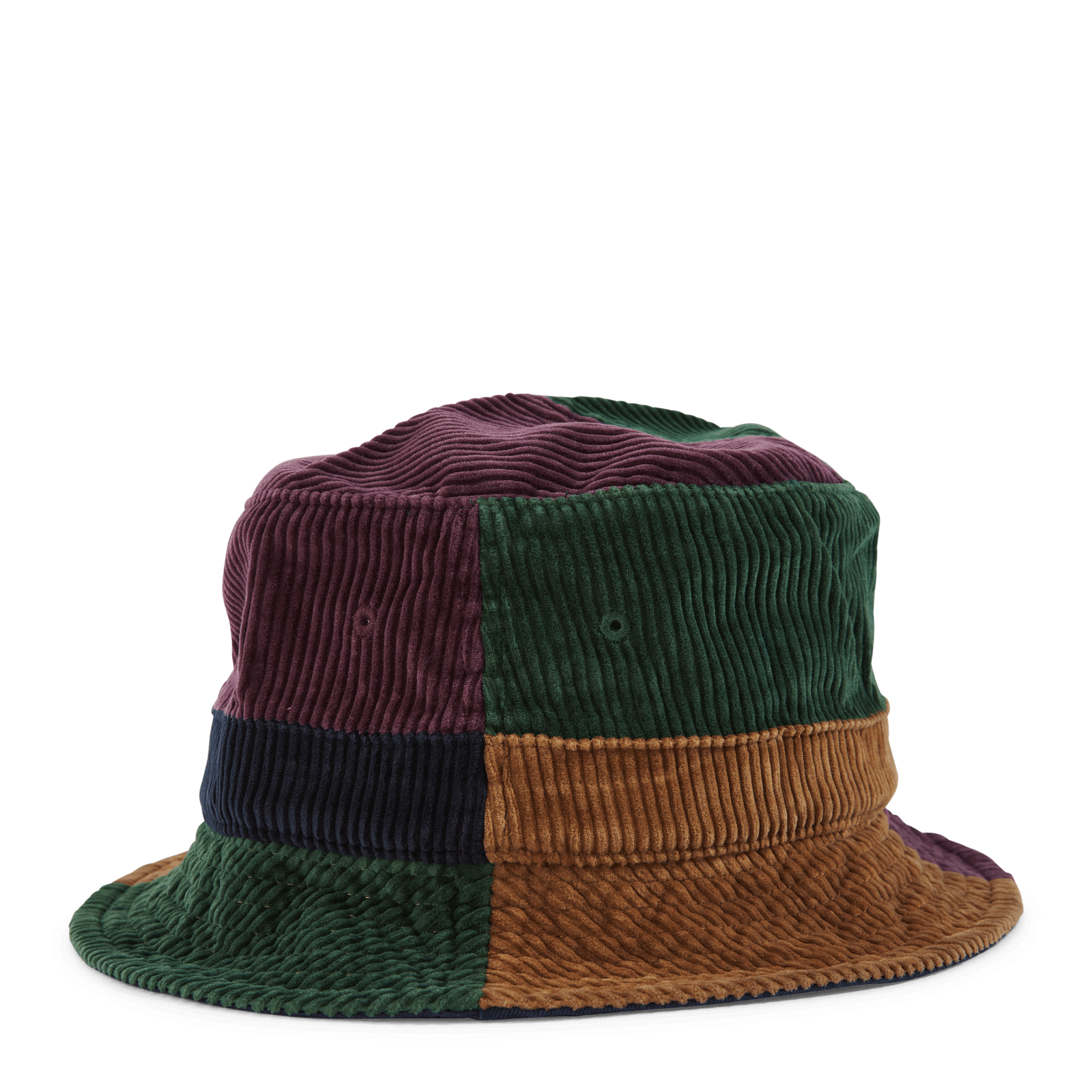 Color-Blocked Corduroy Bucket Hat Dsty Lilac/Mdw Grn/Gldn Brn