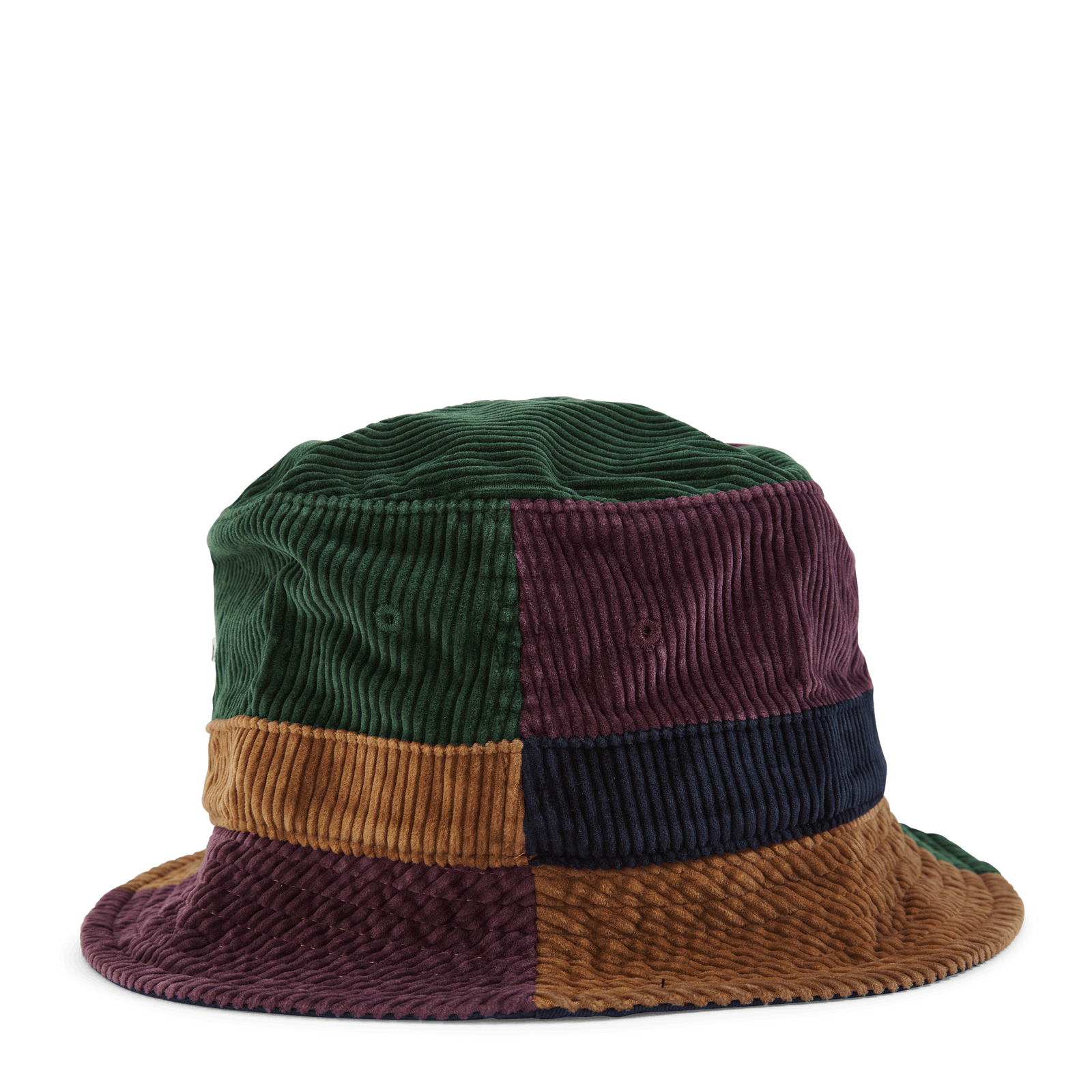 Color-Blocked Corduroy Bucket Hat Dsty Lilac/Mdw Grn/Gldn Brn