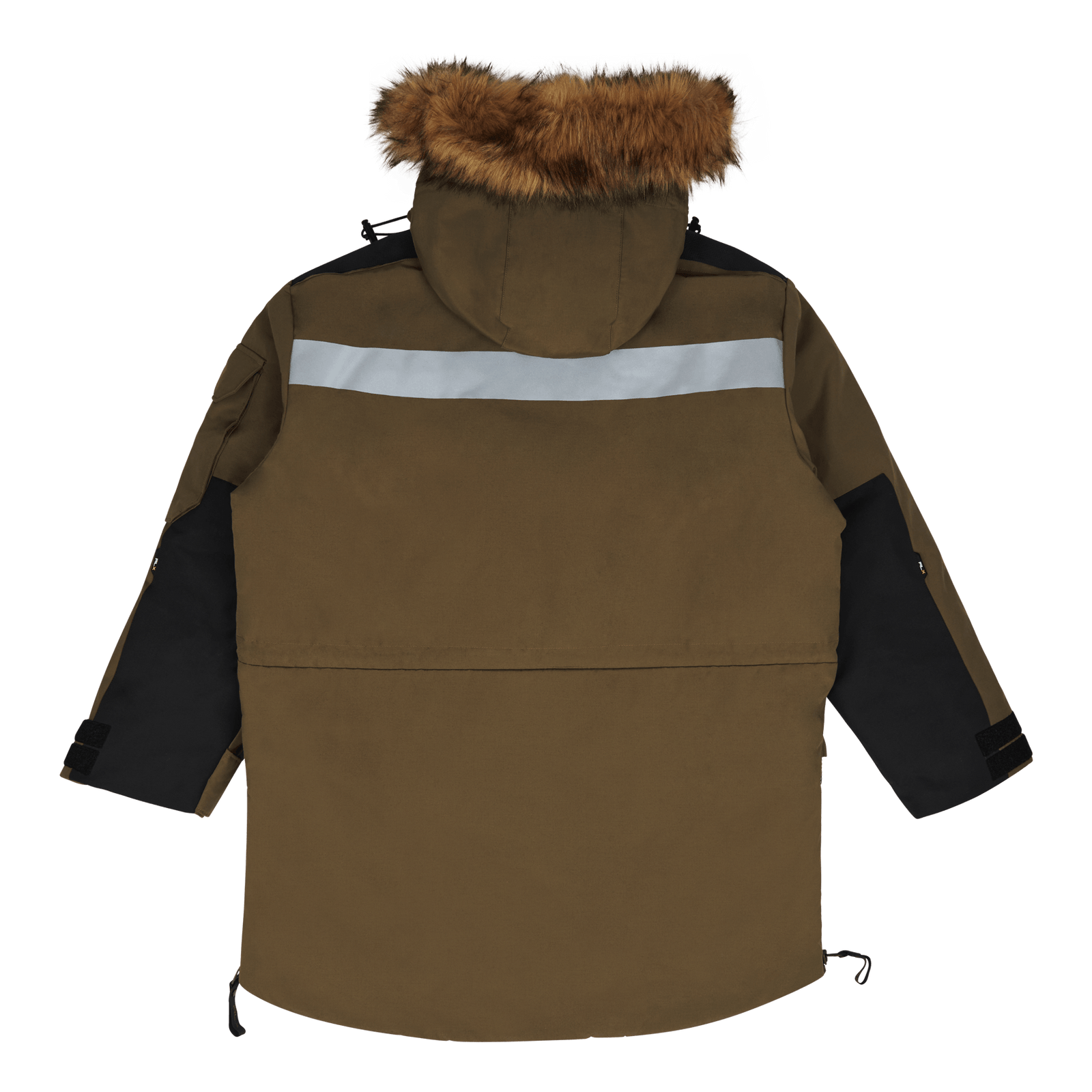 Faux-Fur-Trim Water-Repellent Parka Fall Sage