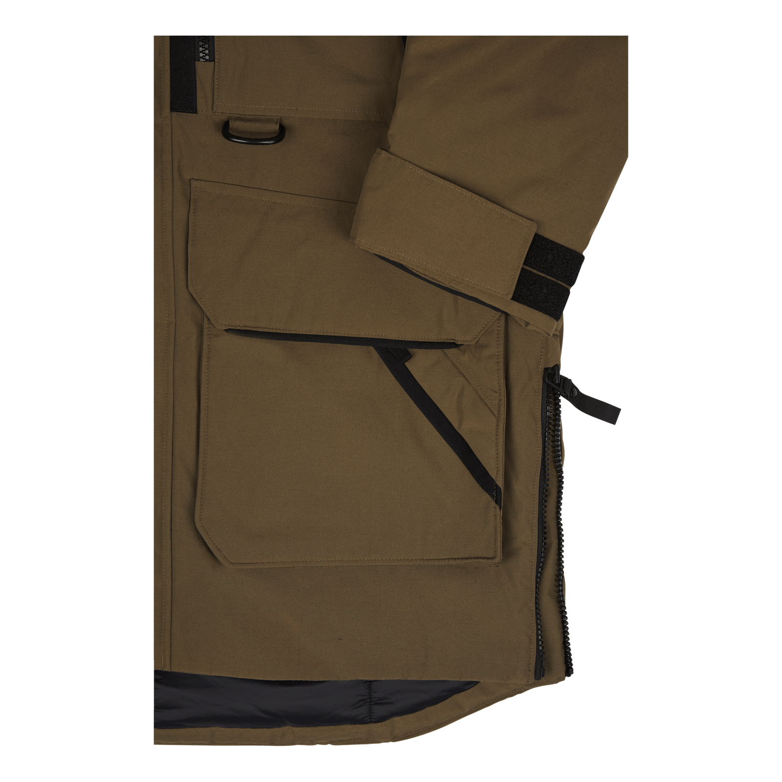 Faux-Fur-Trim Water-Repellent Parka Fall Sage