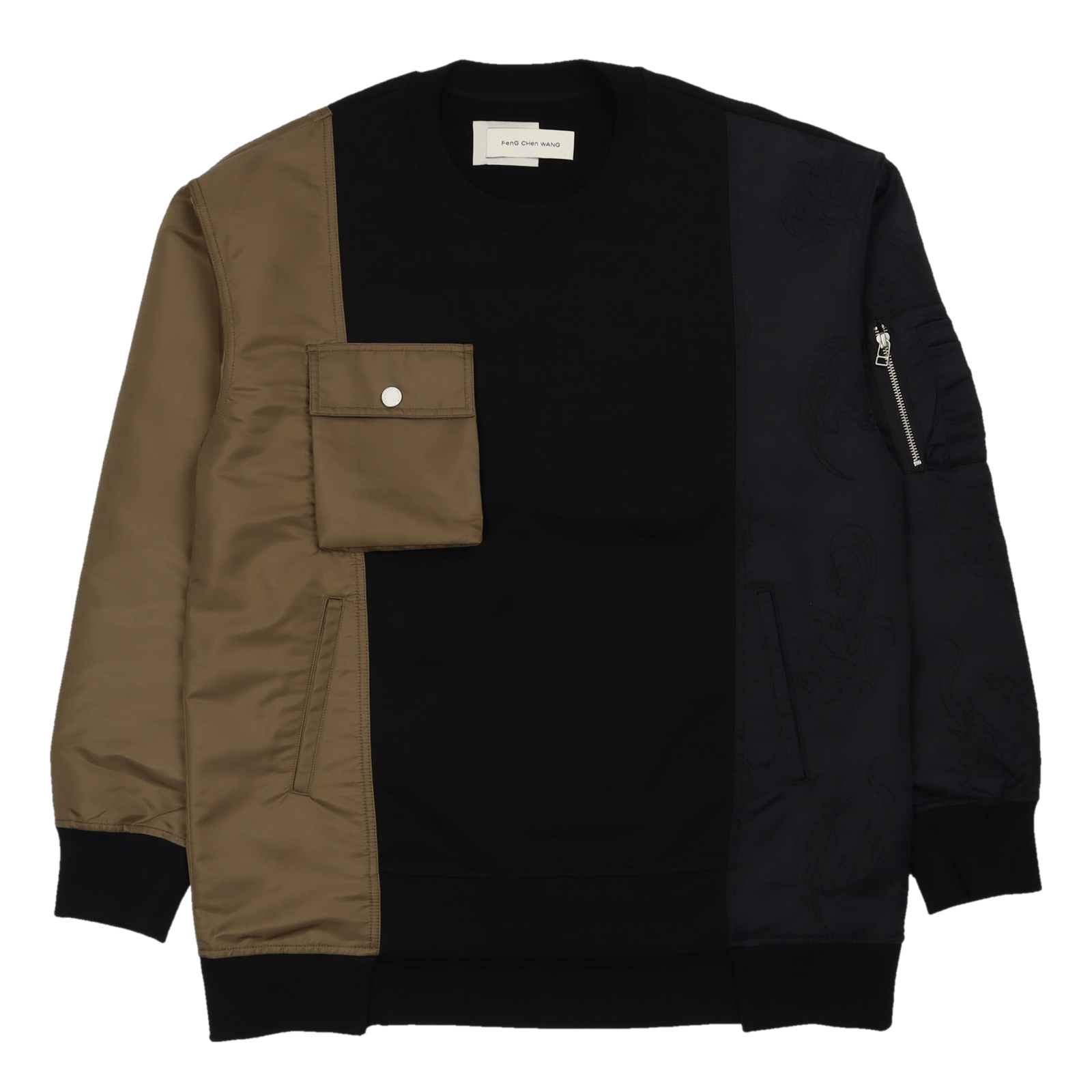 Phoenix Embroidery Sweatshirt Black/kahki