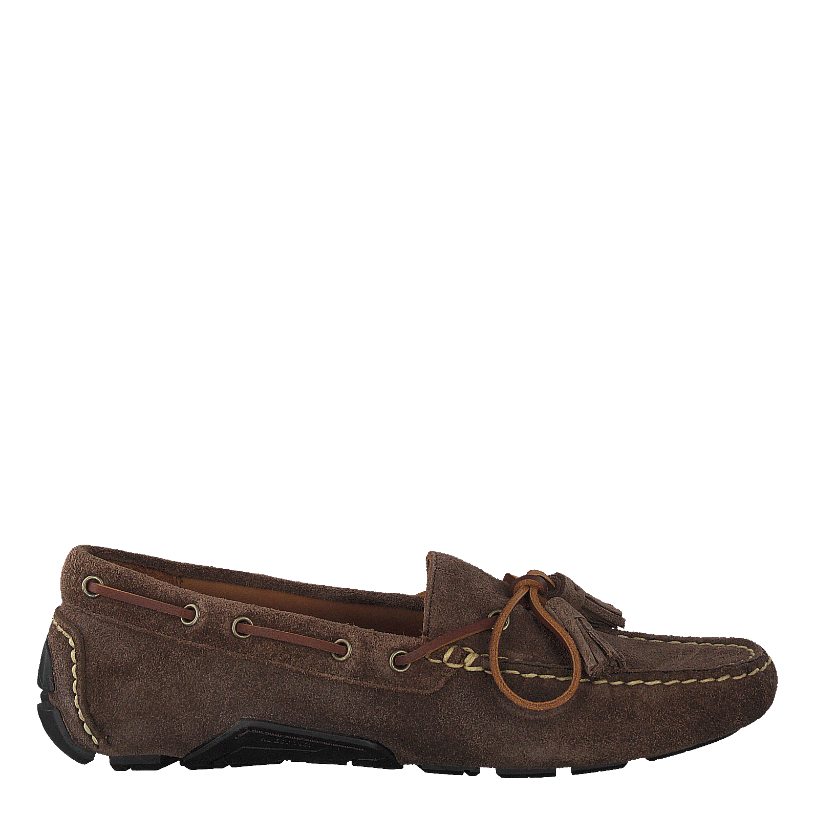 Anders Tasseled Suede Driver Chocolate Brown