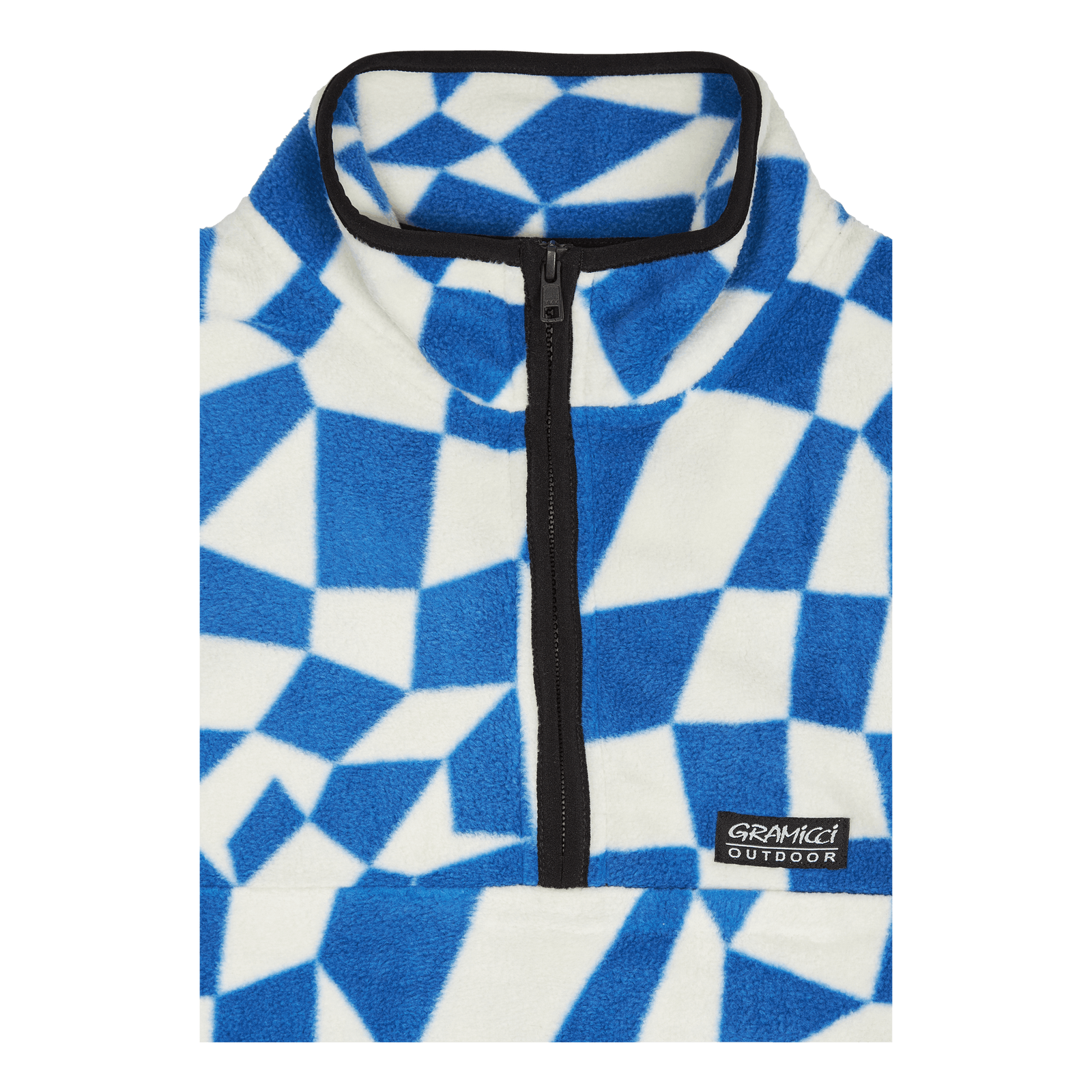 Mock Neck Fleece Blue Check