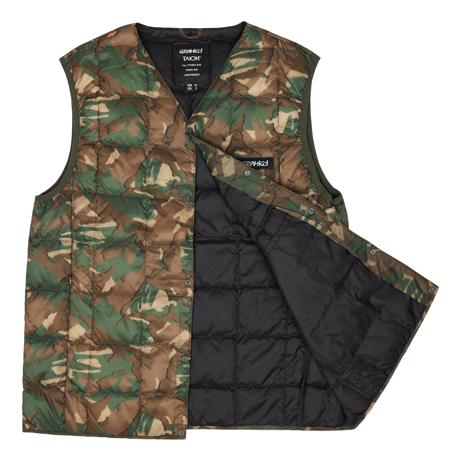 Taion/gramicci Inner Down Vest Camo