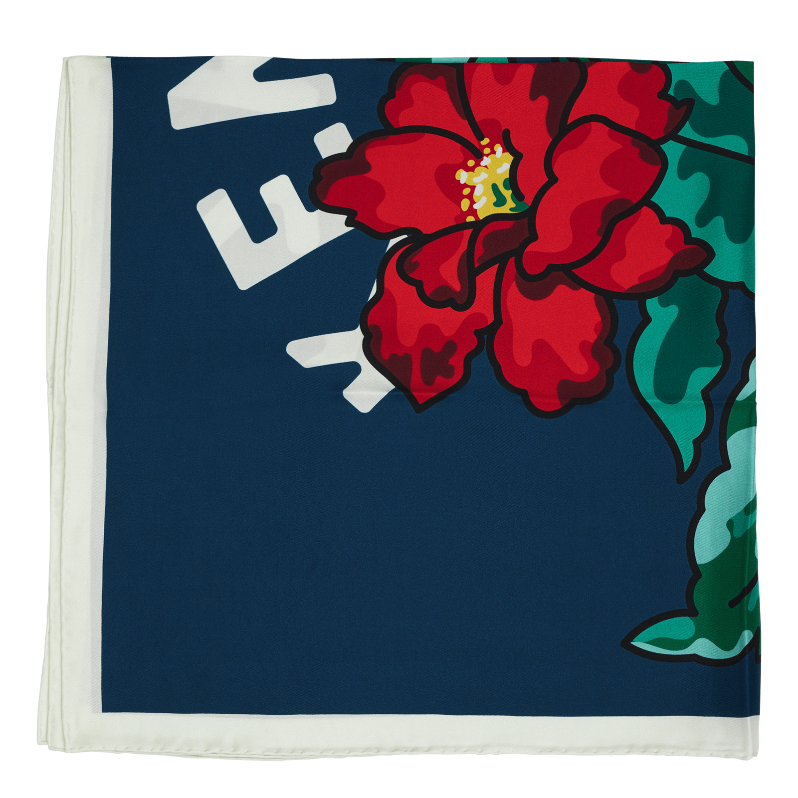 Square Hawaian Flower Duck Blue