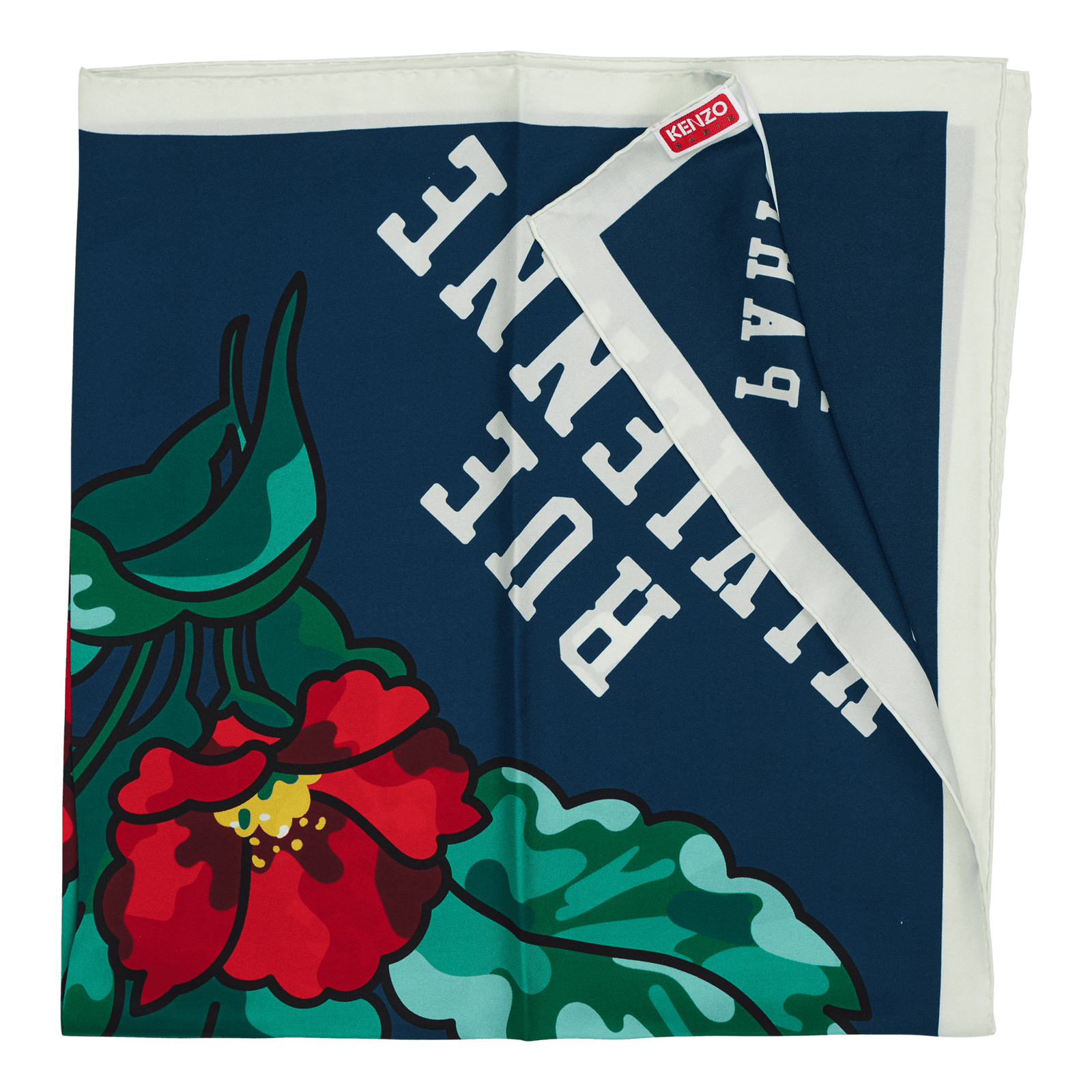 Square Hawaian Flower Duck Blue