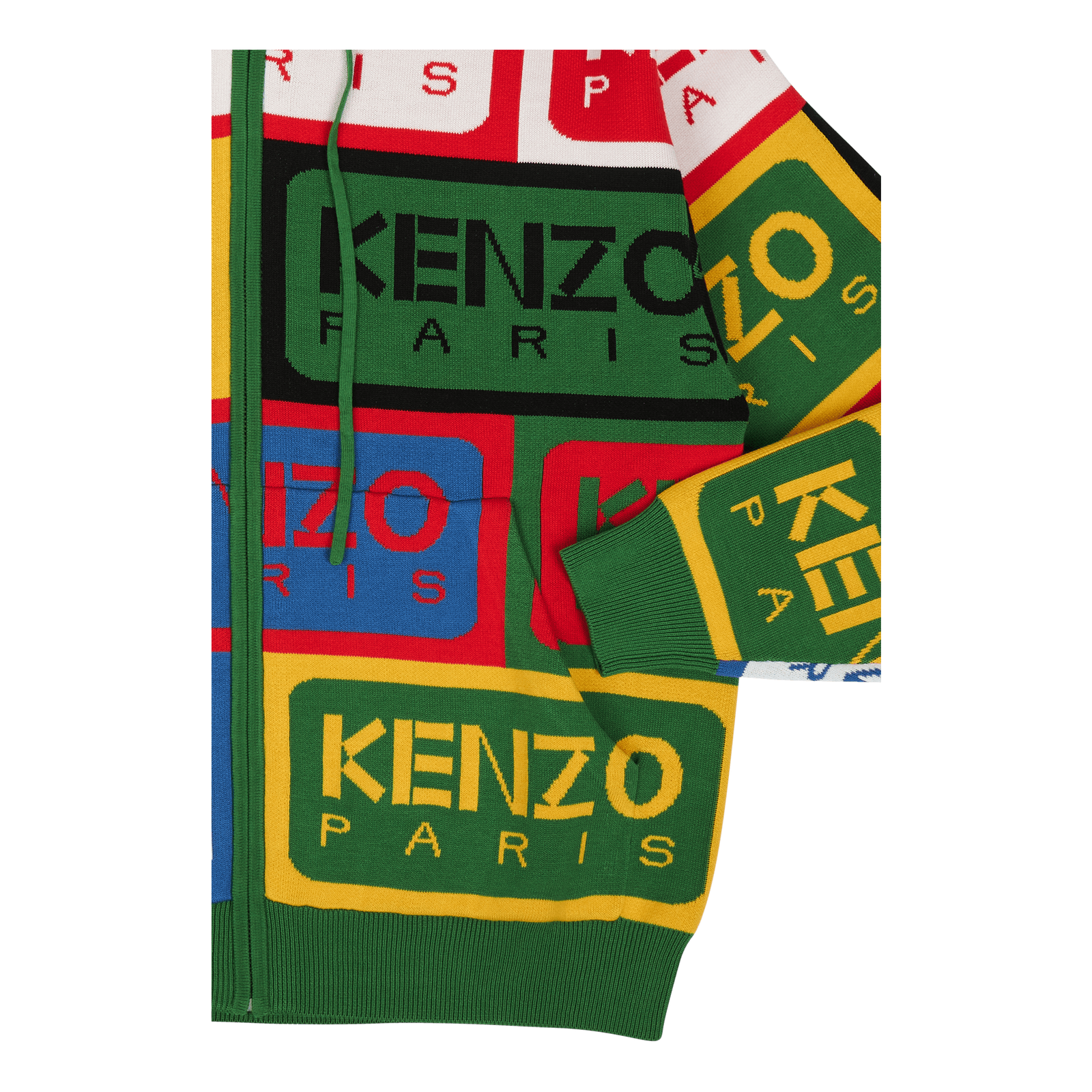 Zip Up Cardigan Kenzo Label Multicolor