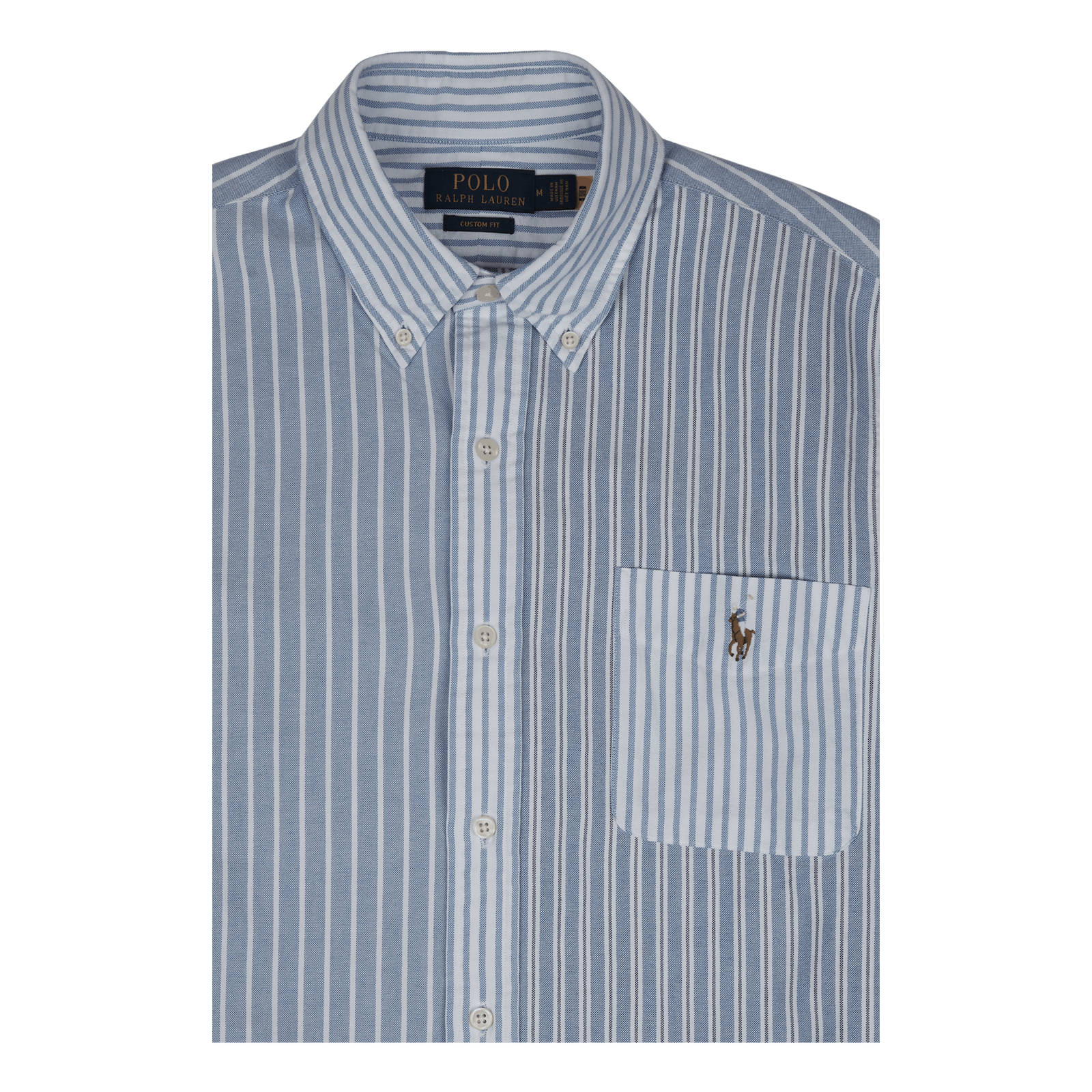 Custom Fit Striped Oxford Fun Shirt Blue Funshirt