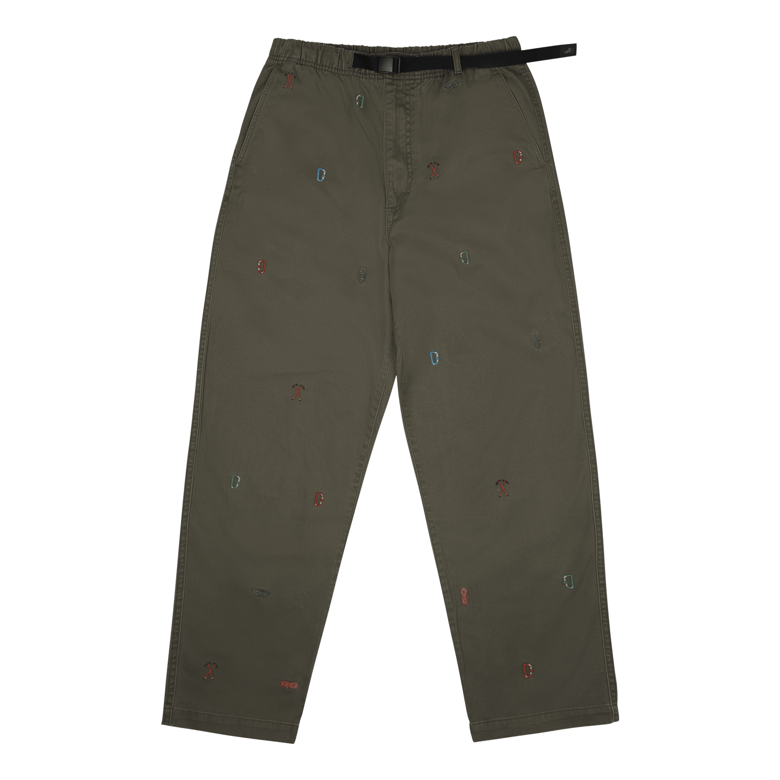 Relaxed Fit Twill Hiking-Inspired Pant Dark Sage W/ Climbing Aoe