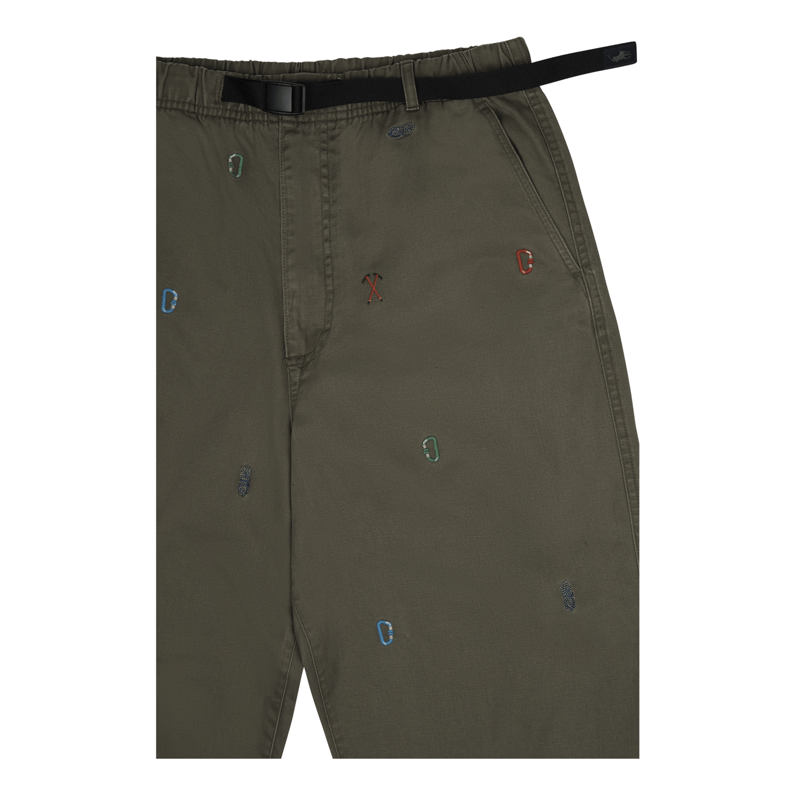 Relaxed Fit Twill Hiking-Inspired Pant Dark Sage W/ Climbing Aoe