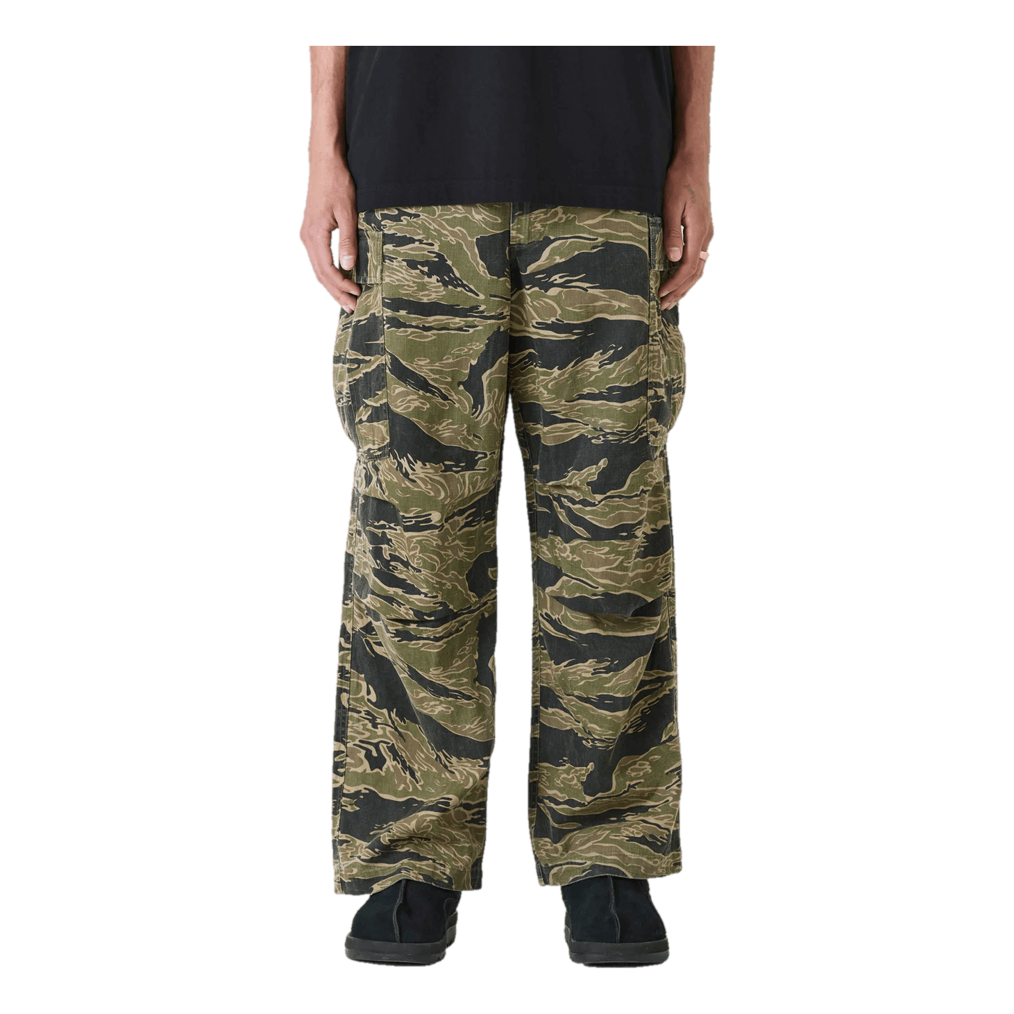 Tigerstripe Loose Cargo Pants Mint Gold