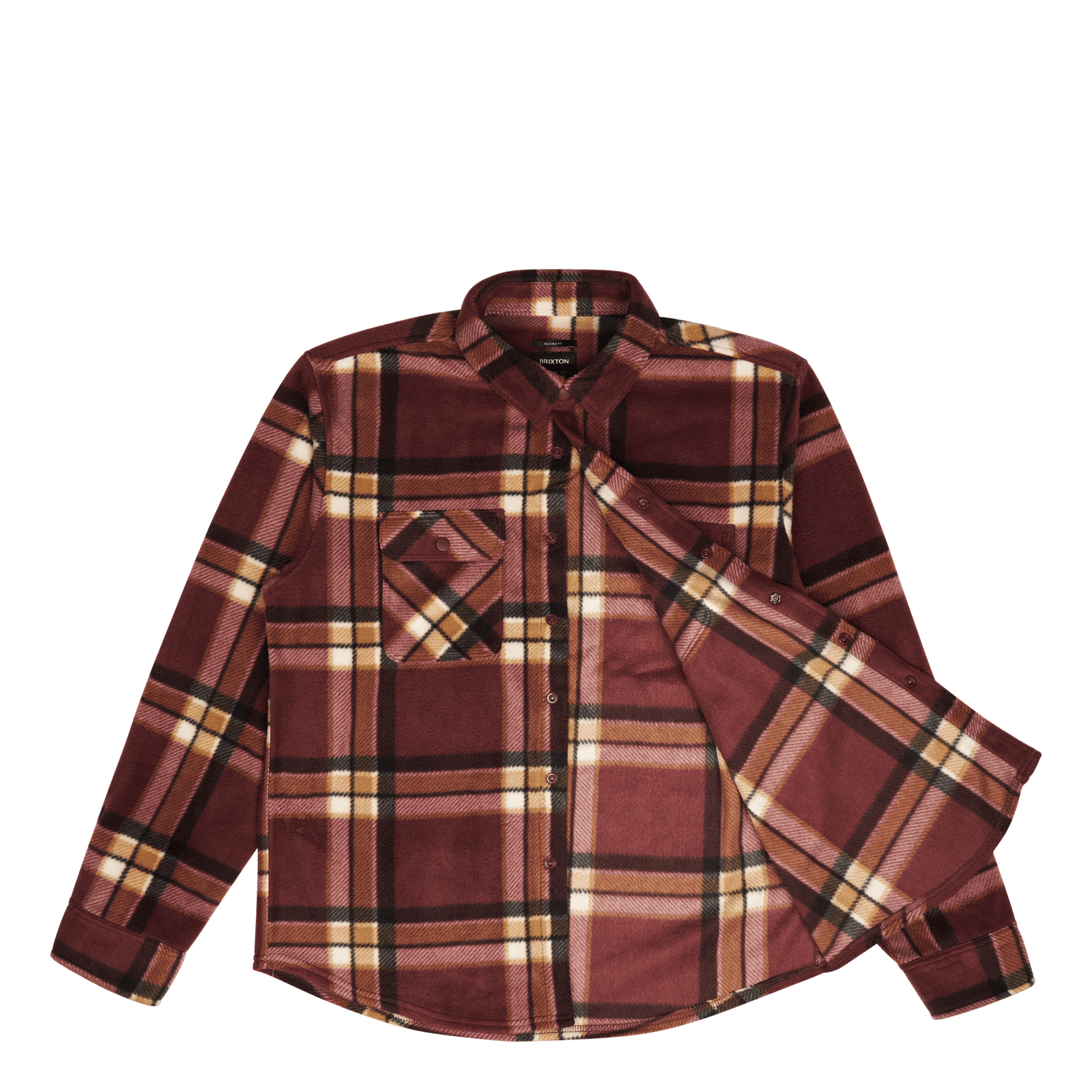 Bowery L/s Arctic Stretch Flee Mahogany Plaid