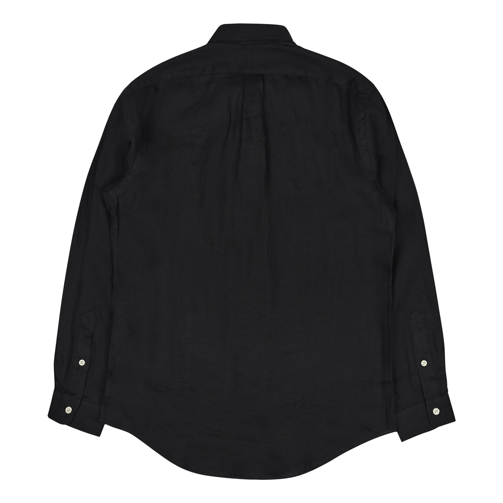 Custom Fit Linen Shirt Polo Black