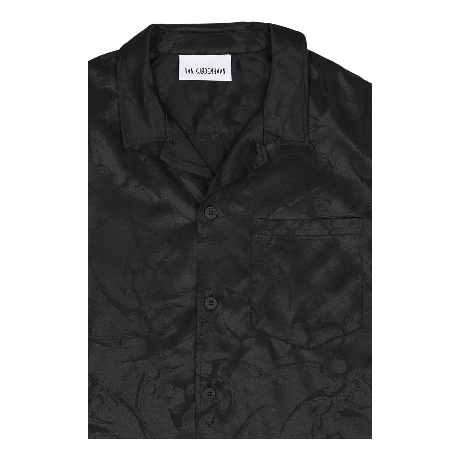 Jacquard Summer Shirt Short Sl Black