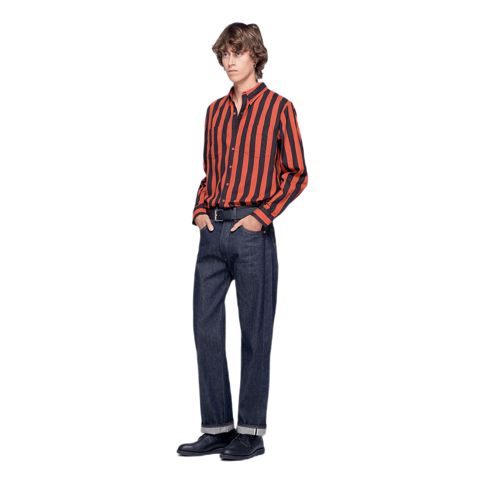 1960s Button Down Shirt Red