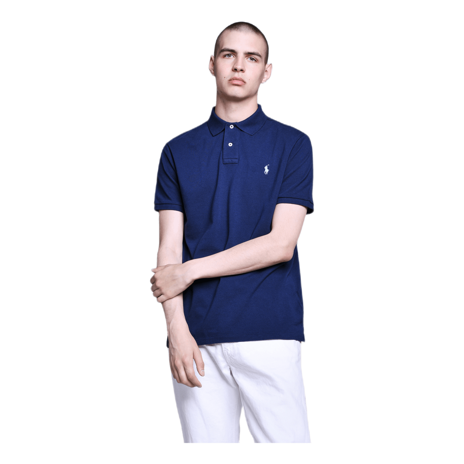 Custom Slim Fit Cotton Mesh Po Blue