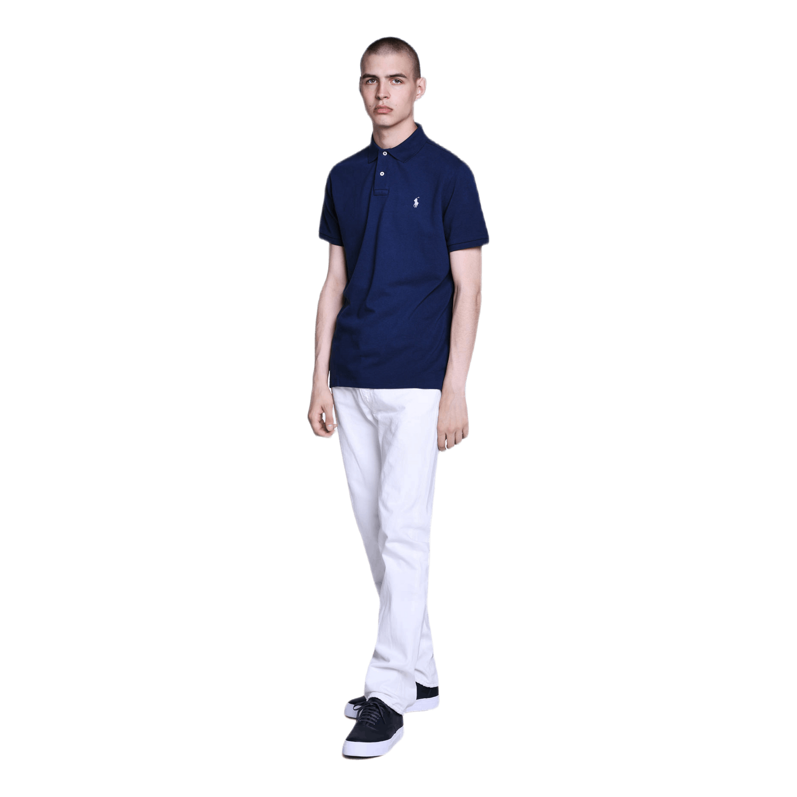 Custom Slim Fit Cotton Mesh Po Blue