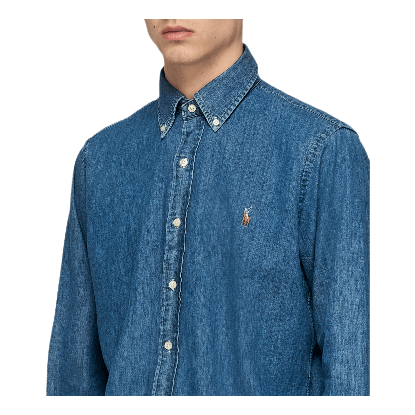 Custom Fit Denim Shirt Blue