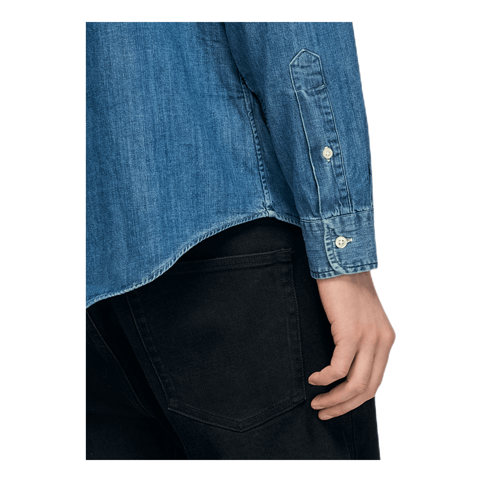 Custom Fit Denim Shirt Blue