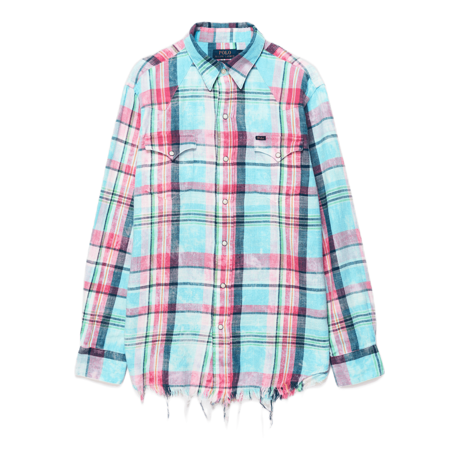 Slub Cotton Plaid Western Shirt