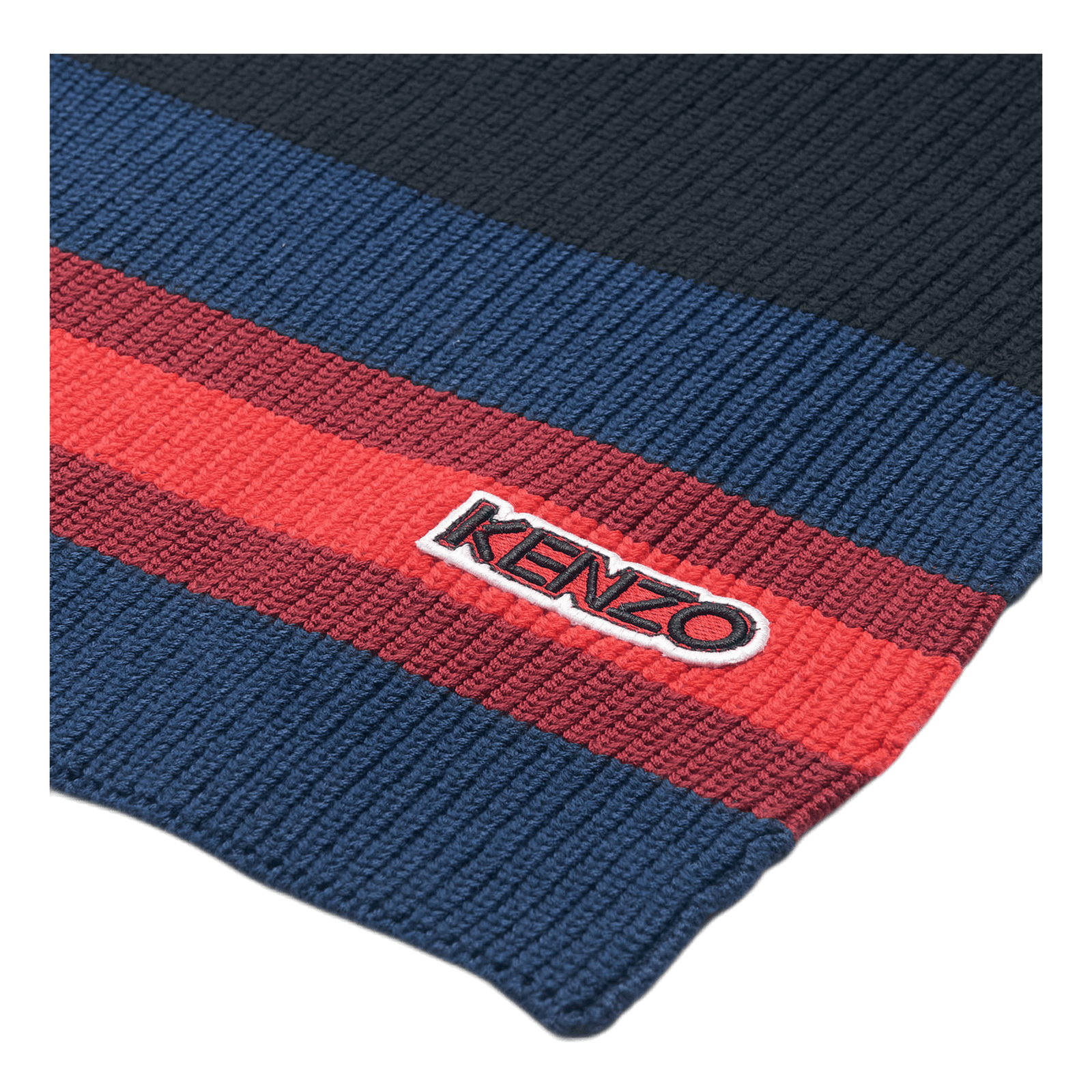 Logo Patch Knitted Scarf Black