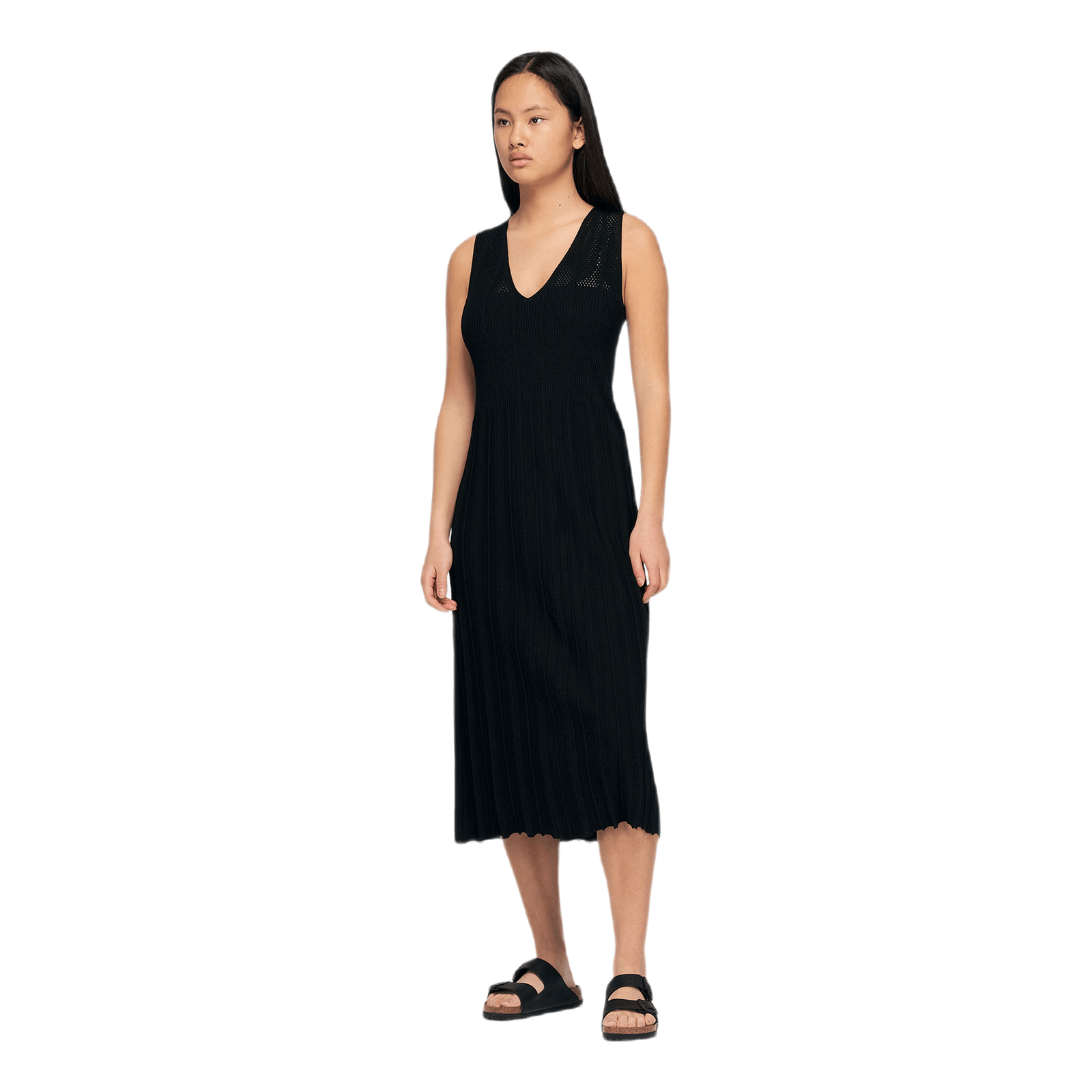Knit Midi Dress Black