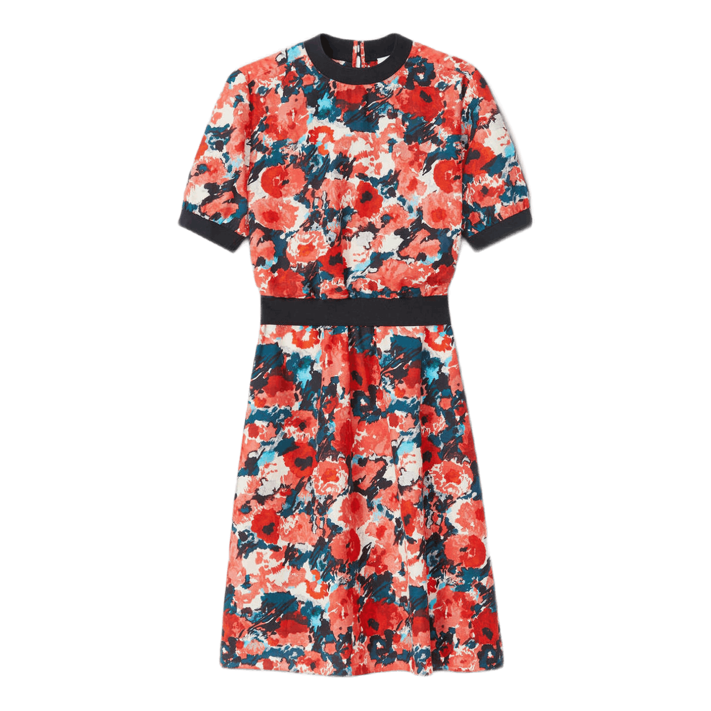 Fitted ´aquarelle´ Midi Dress Orange