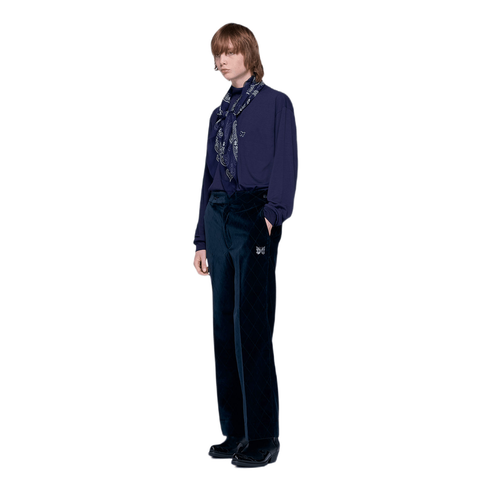 Side Tab Trouser Pe/c Velvet / Blue