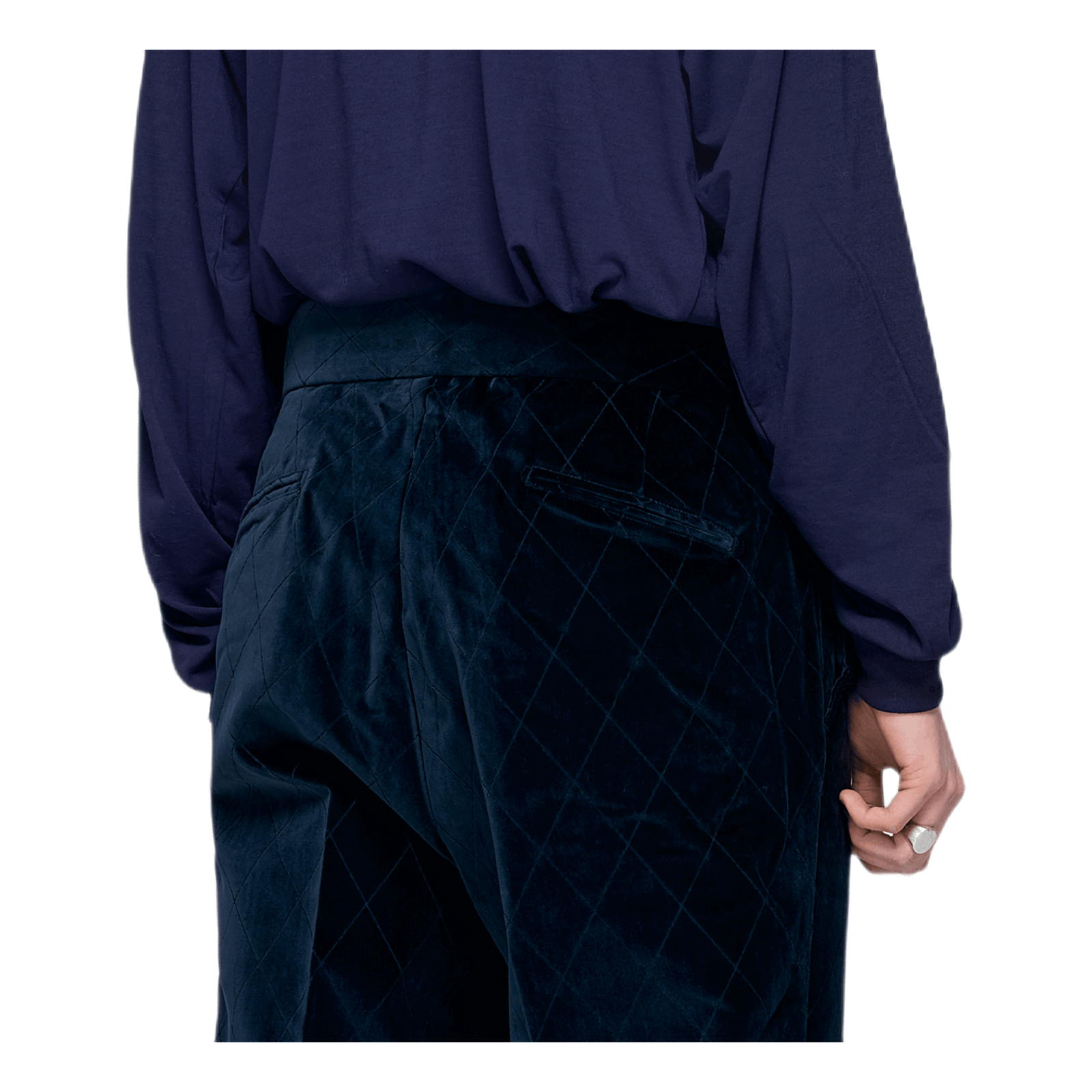Side Tab Trouser Pe/c Velvet / Blue