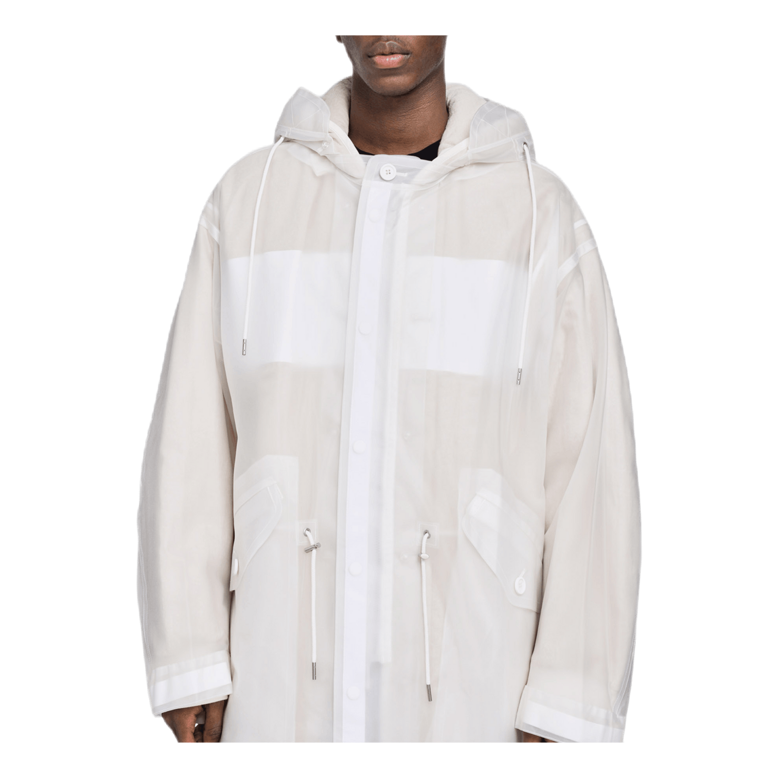 Transparent Fishtail Parka White