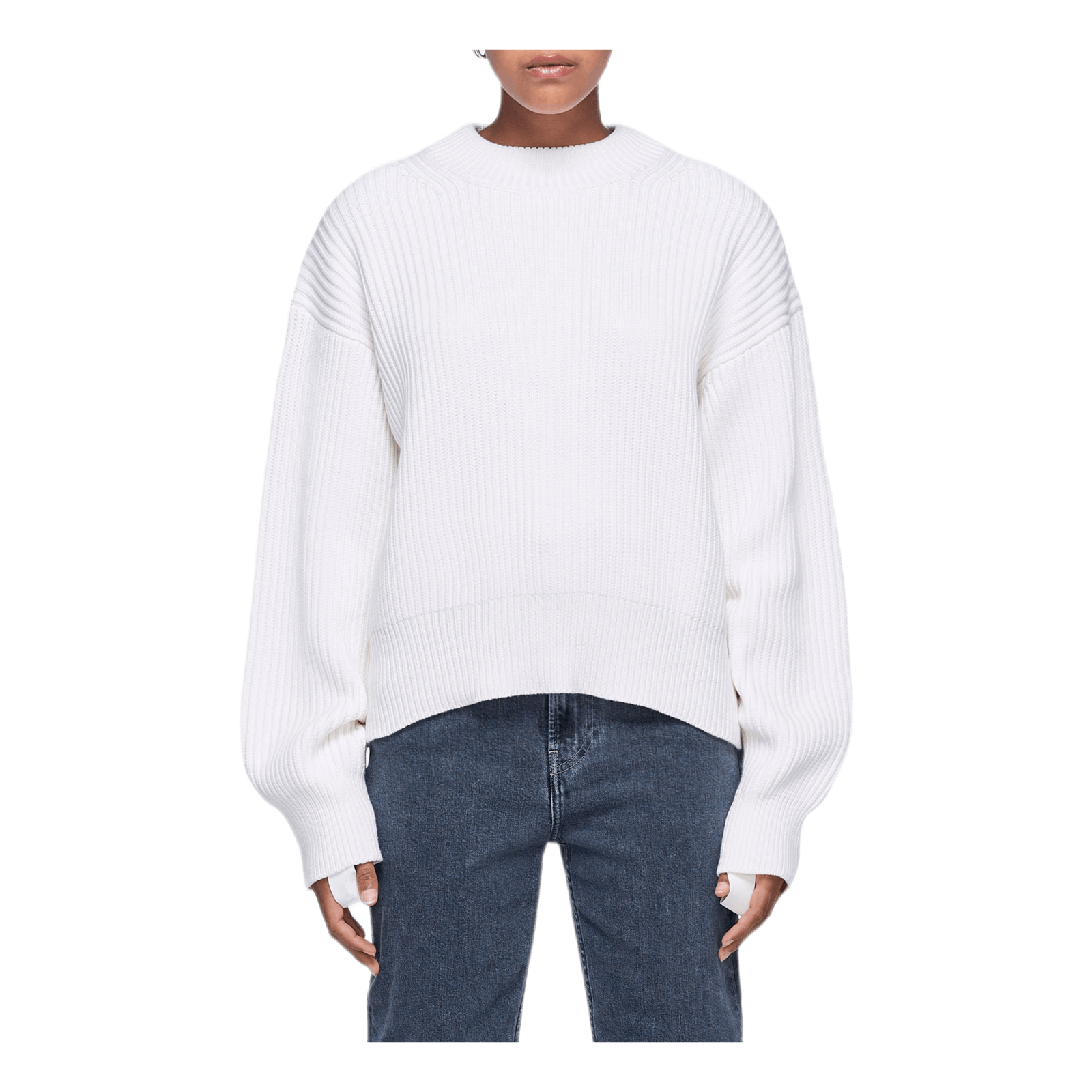 Wool Cotton Crewneck White