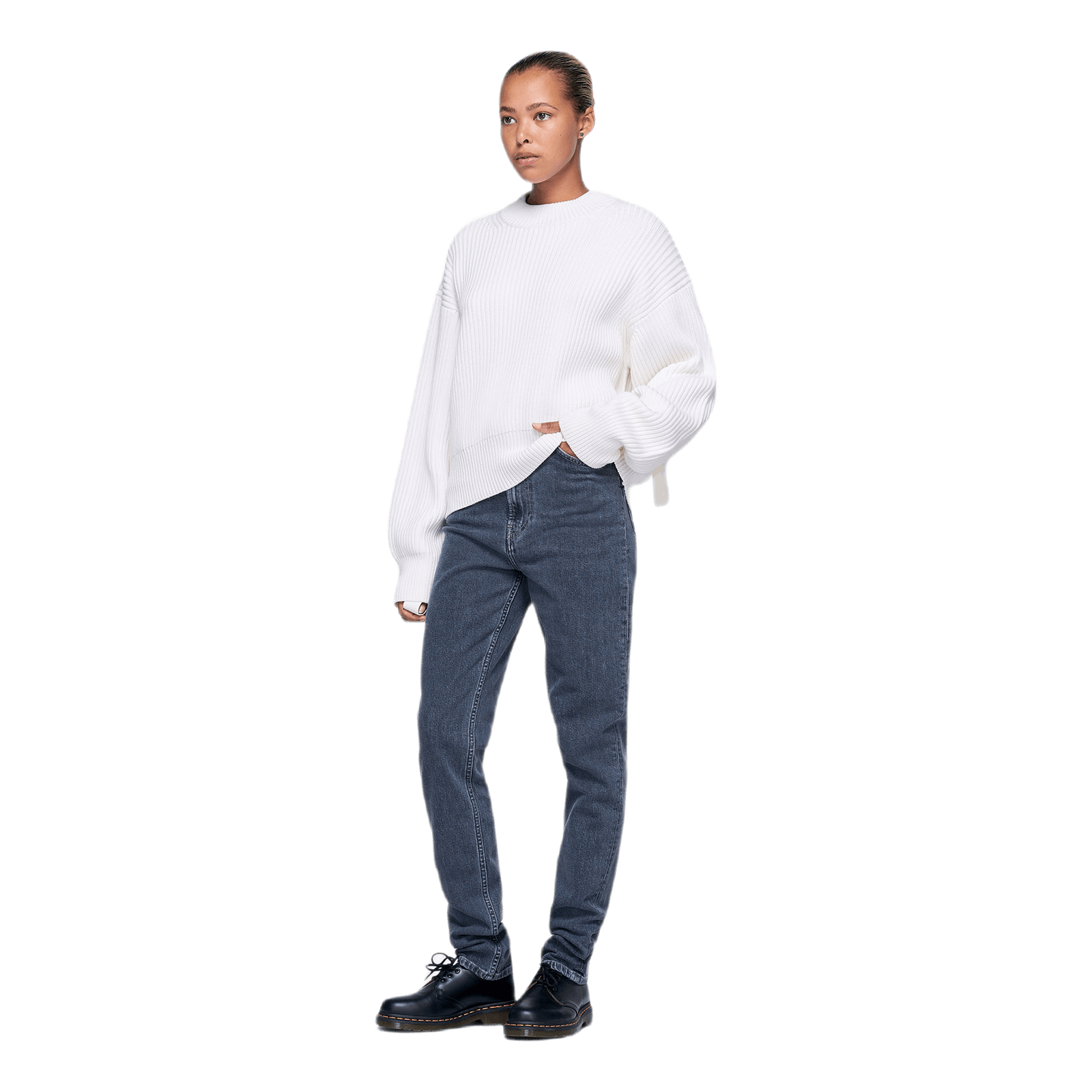 Wool Cotton Crewneck White