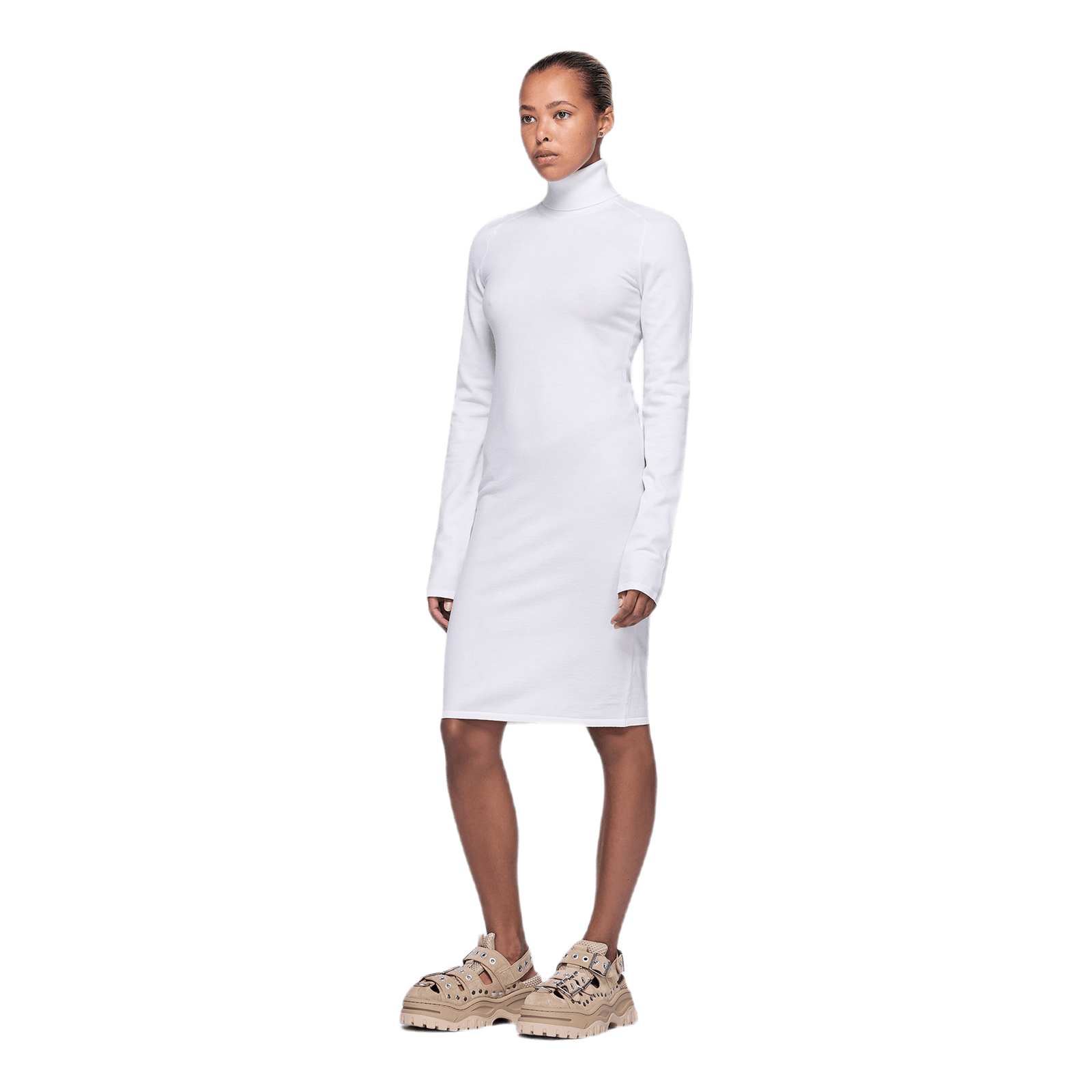 Compact Wool Dress White