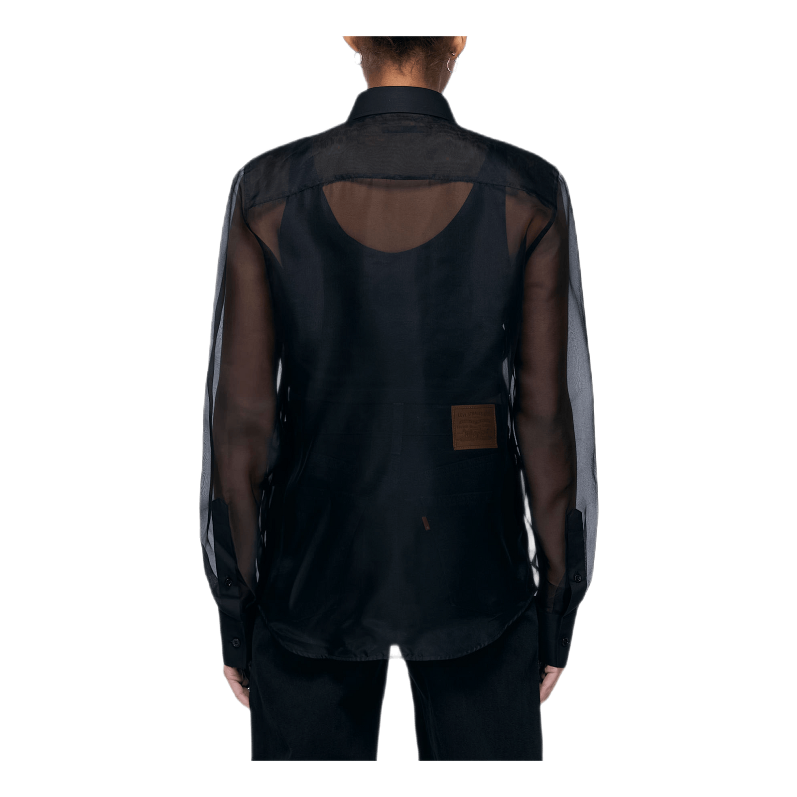 Sheer Tux Shirt Black