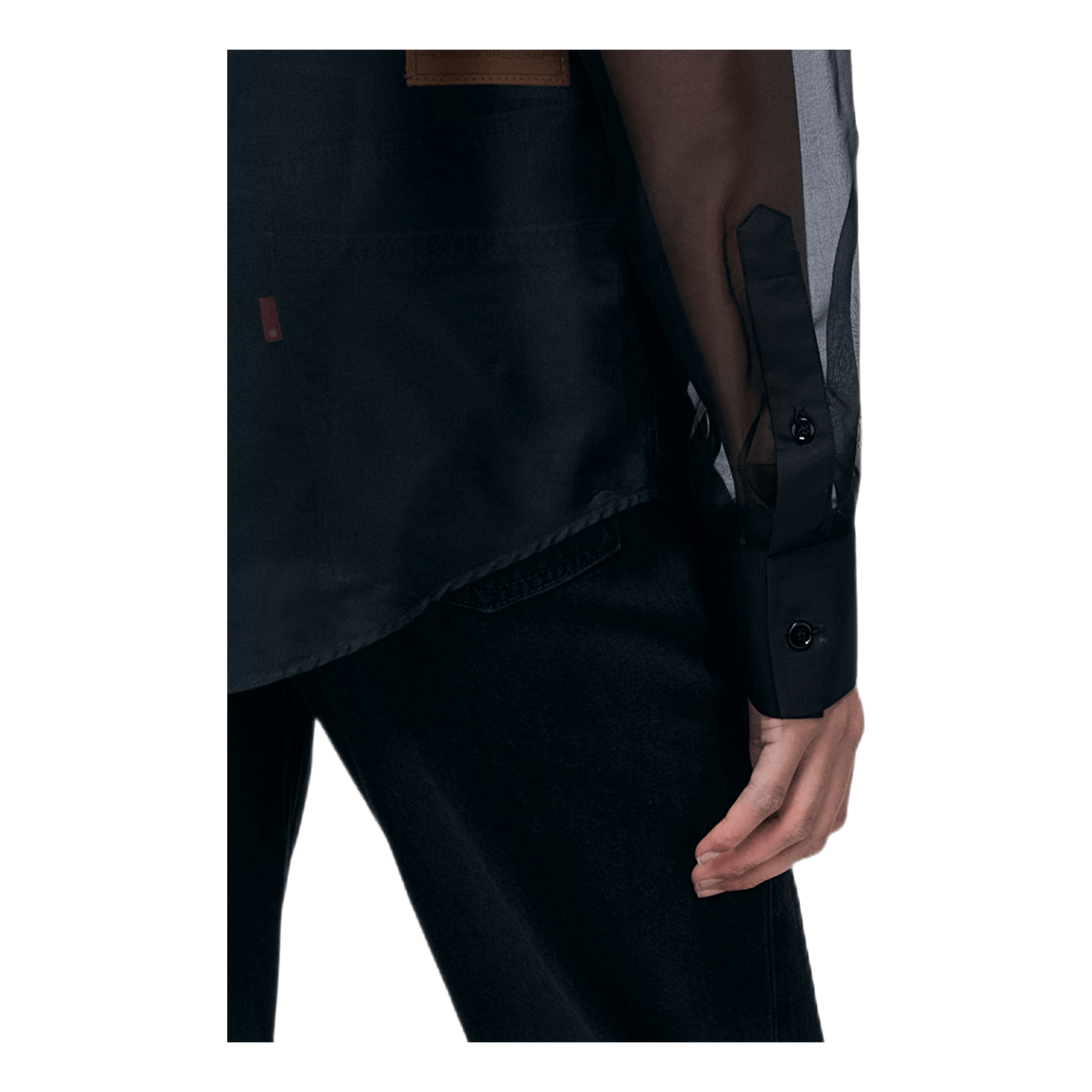 Sheer Tux Shirt Black