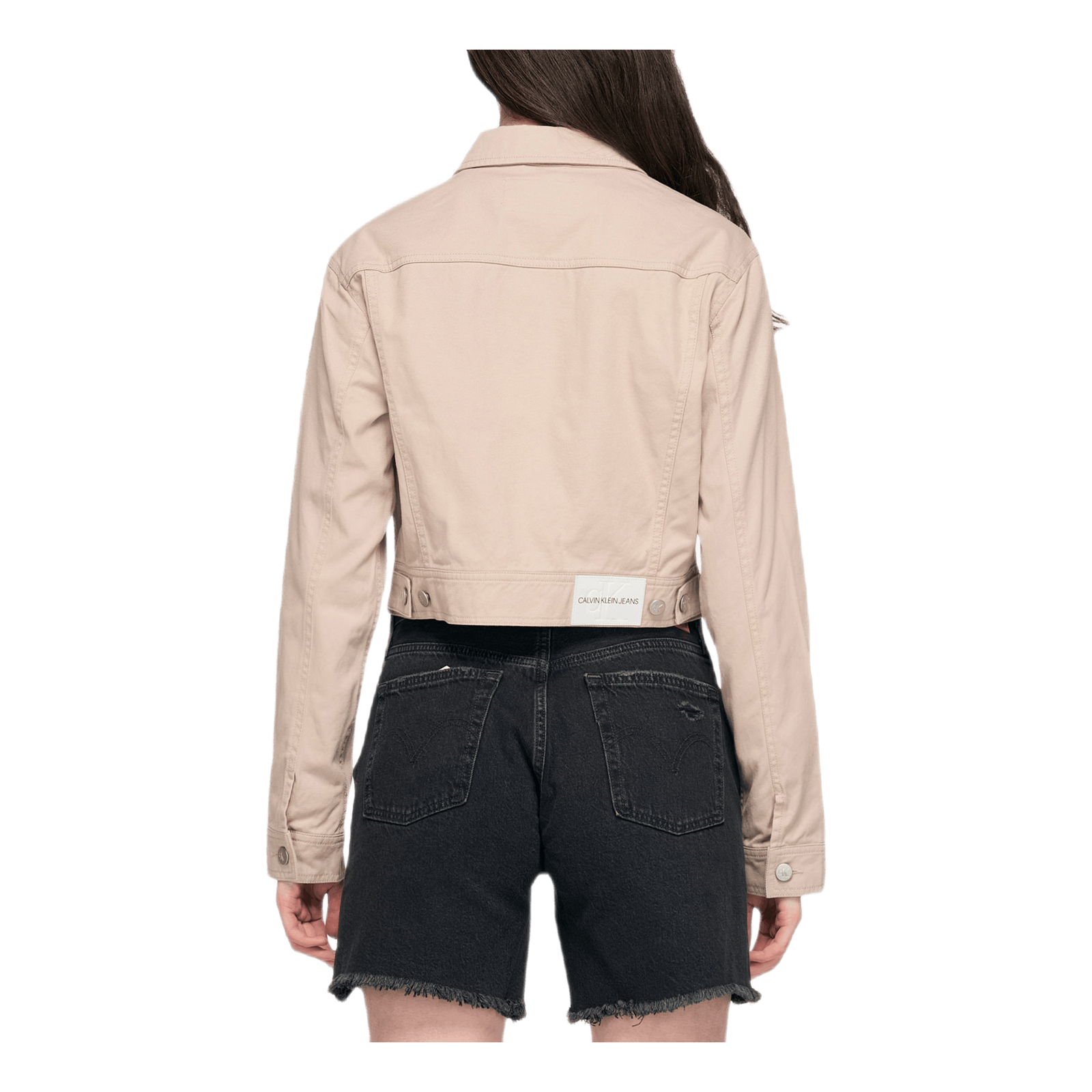 Cropped Twill Jacket Gray