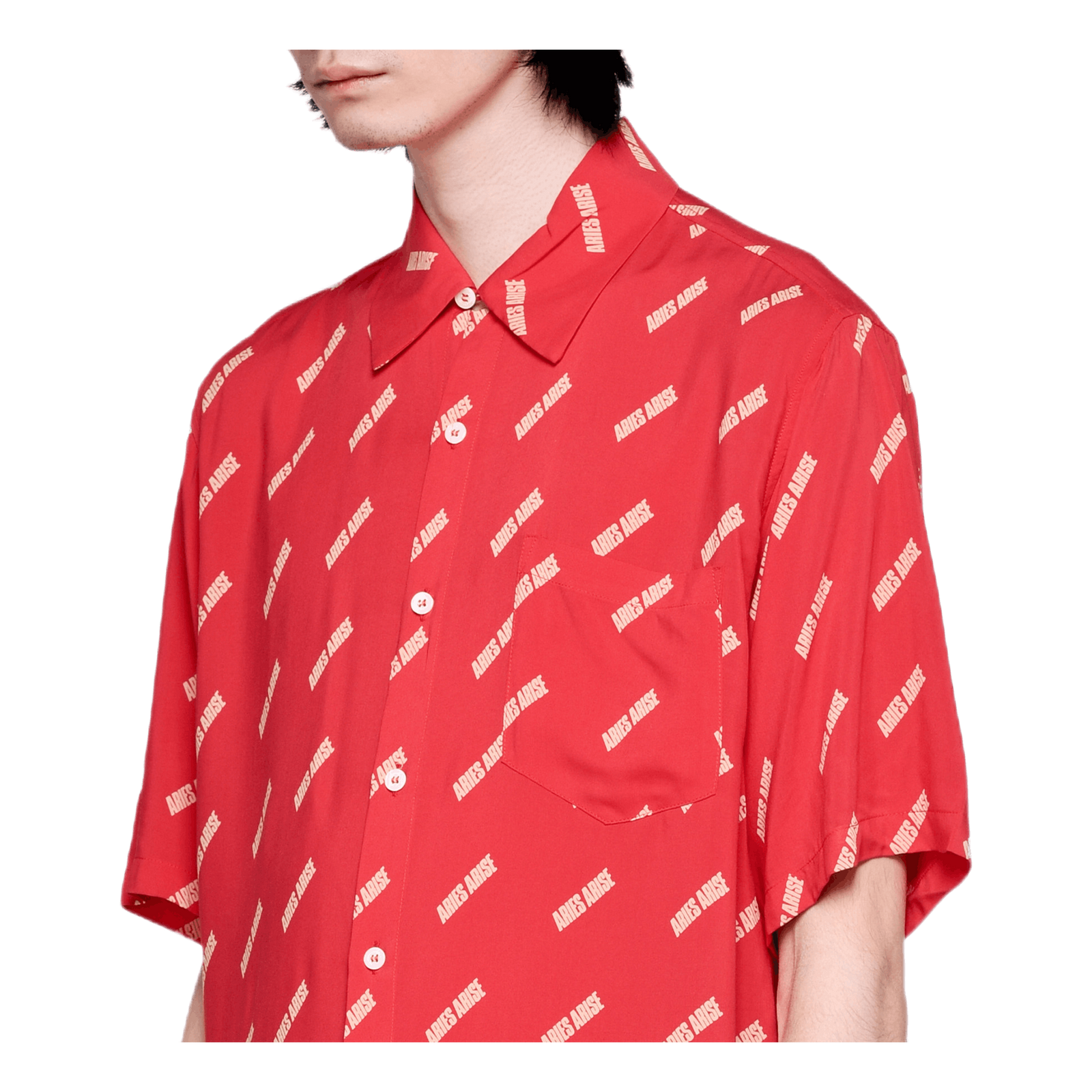 Logo Print Bowling Shirt Red
