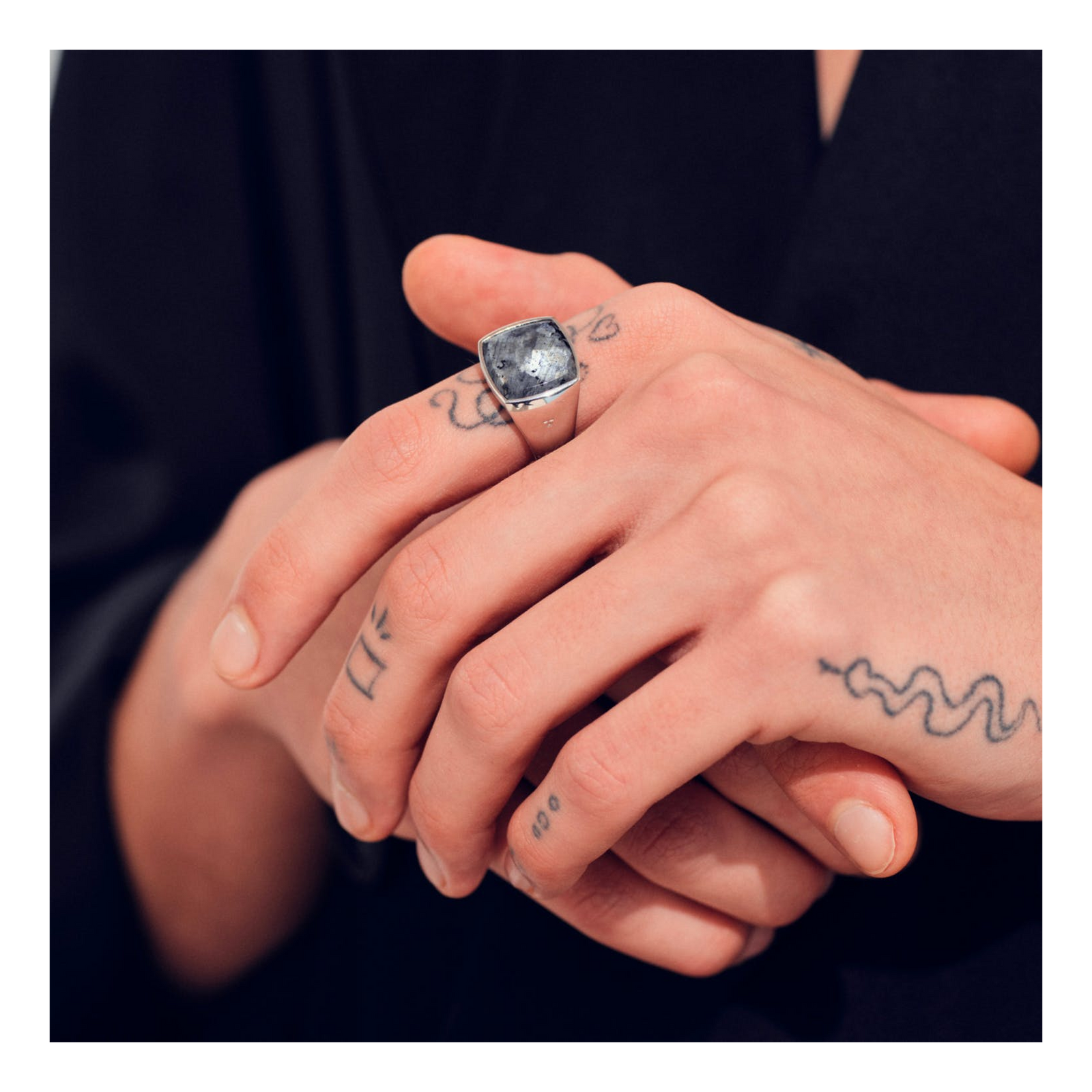 Cushion Larvikite 62 Silver