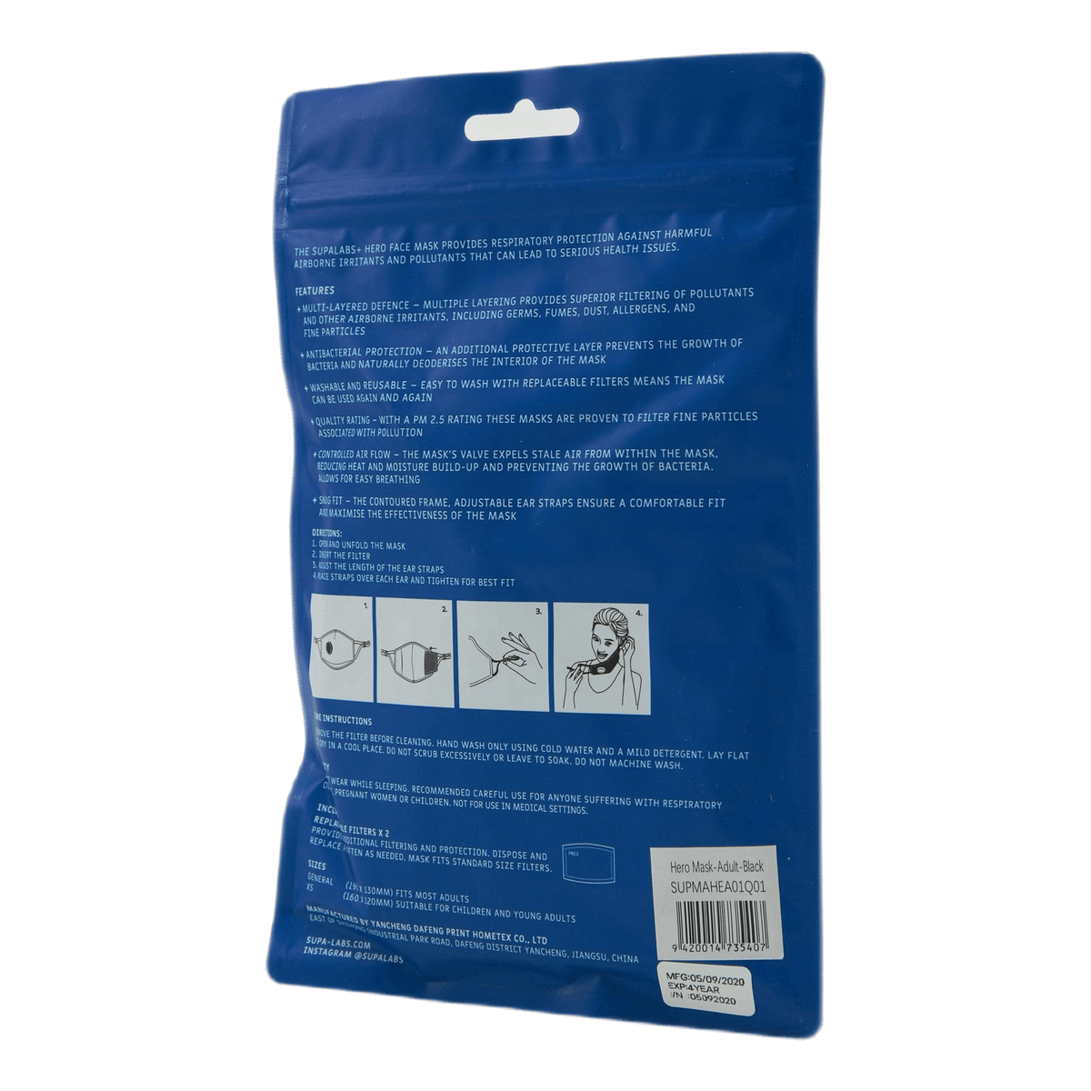 Li Adult Hero Mask Black Black