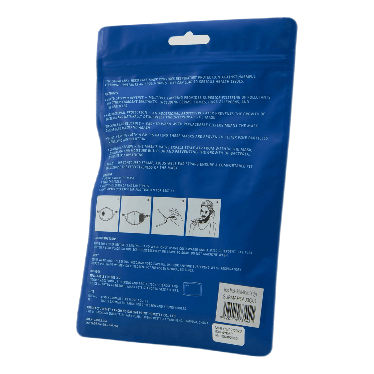 Li Adult Hero Mask Black Tie D Black Tie Dye