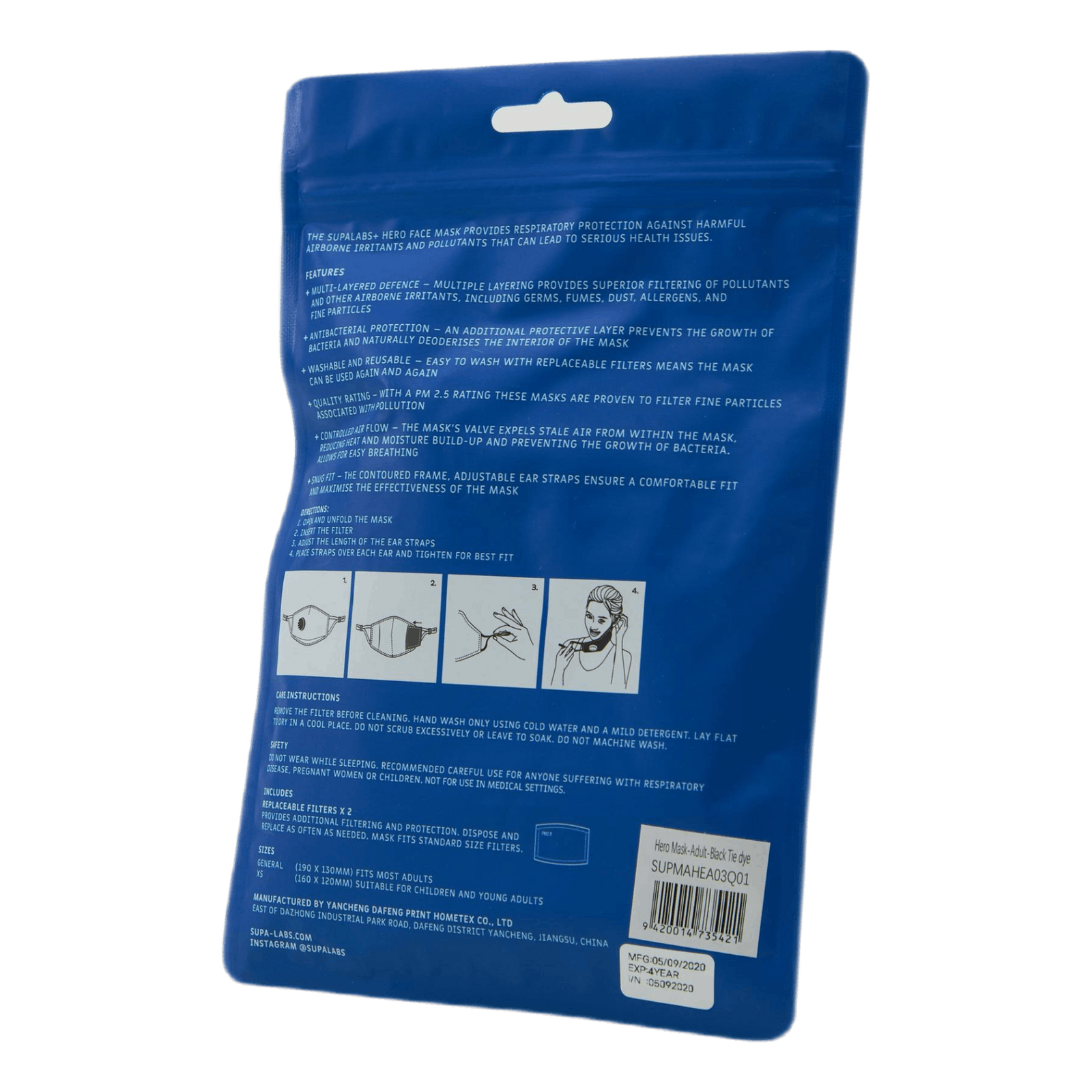 Li Adult Hero Mask Black Tie D Black Tie Dye