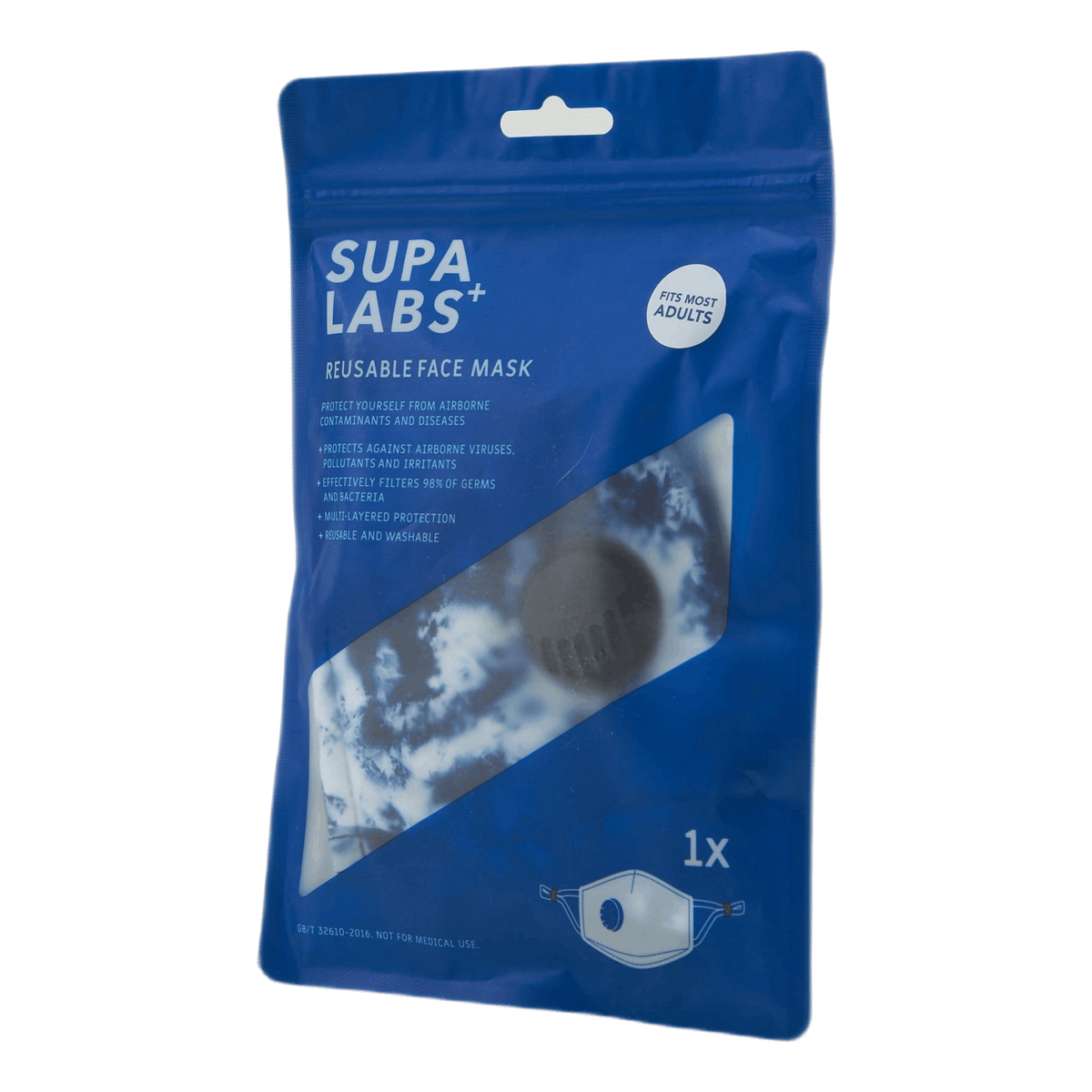 Li Adult Hero Mask Blue Tie Dy Blue Tie Dye