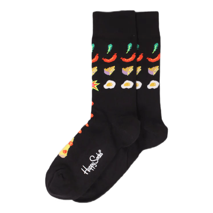 Pizza Invaders Sock Black